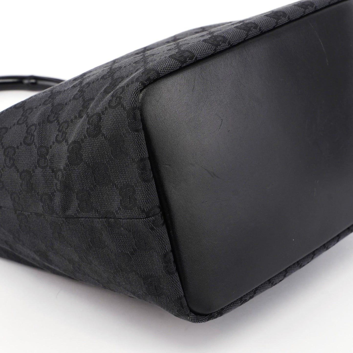 Black GG Canvas Bamboo Shoulder Bag