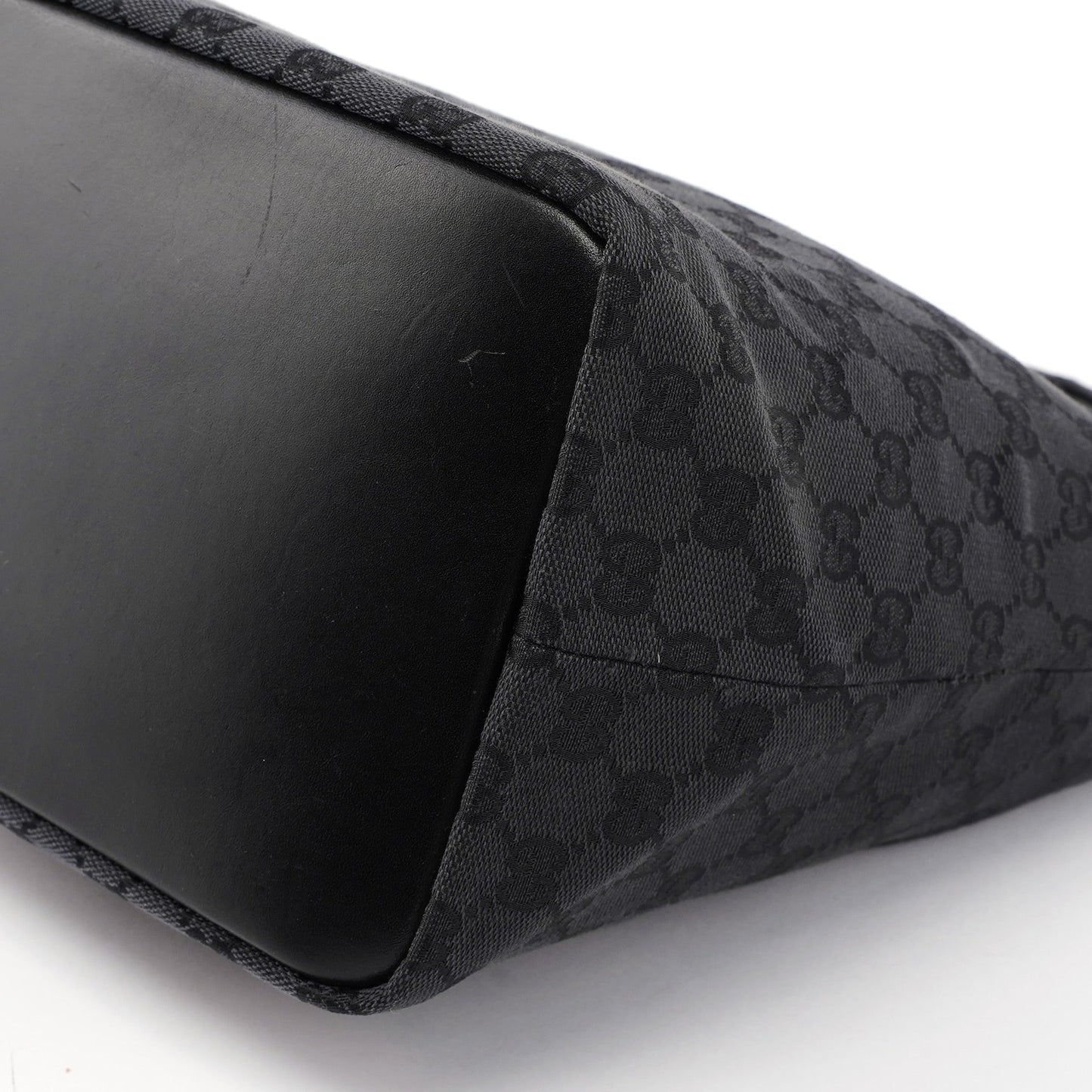 Black GG Canvas Bamboo Shoulder Bag