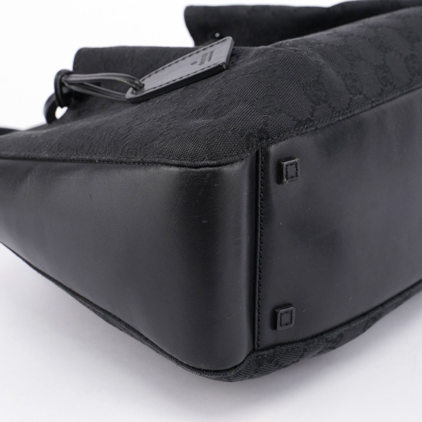 Black GG Canvas Calfskin Tote