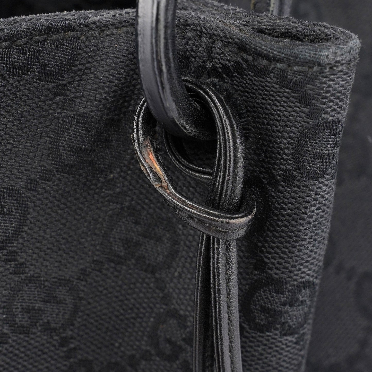 Black GG Canvas Calfskin Tote