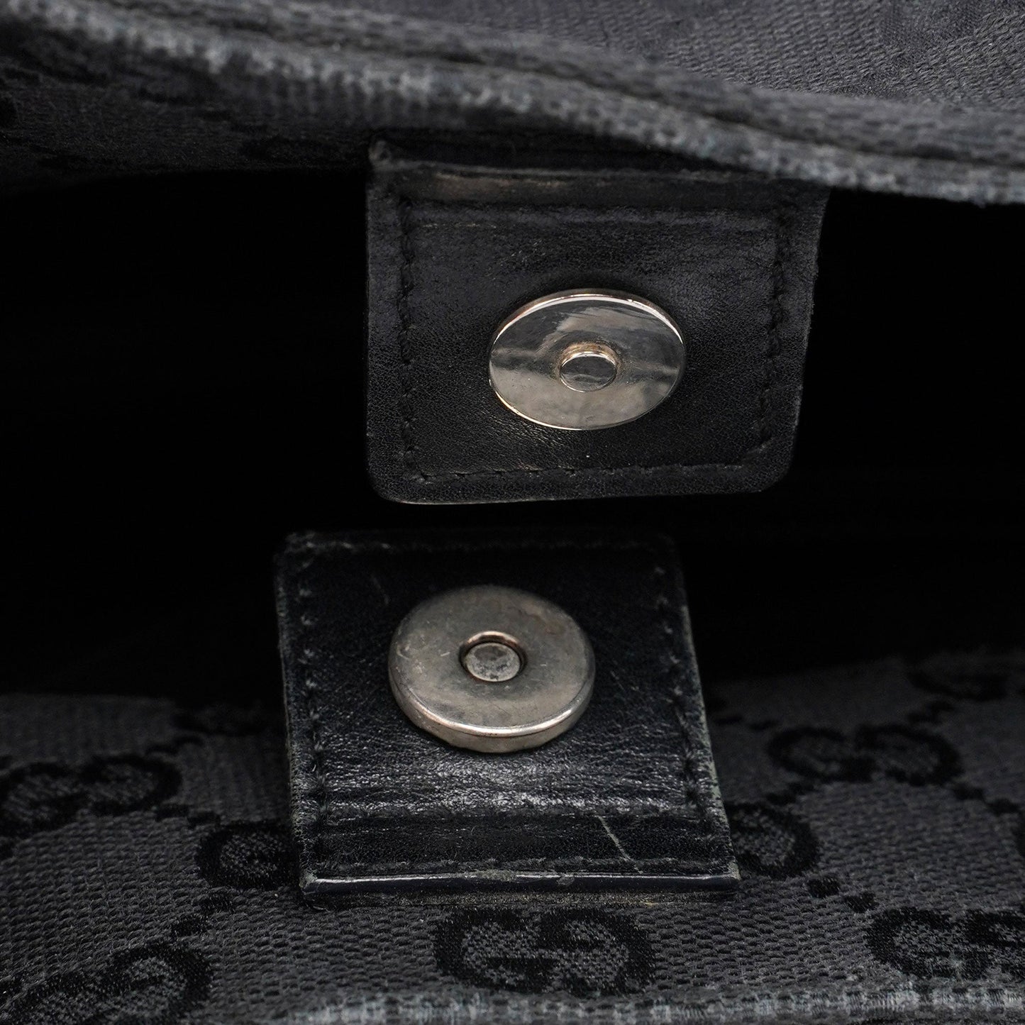 Black GG Canvas Calfskin Tote