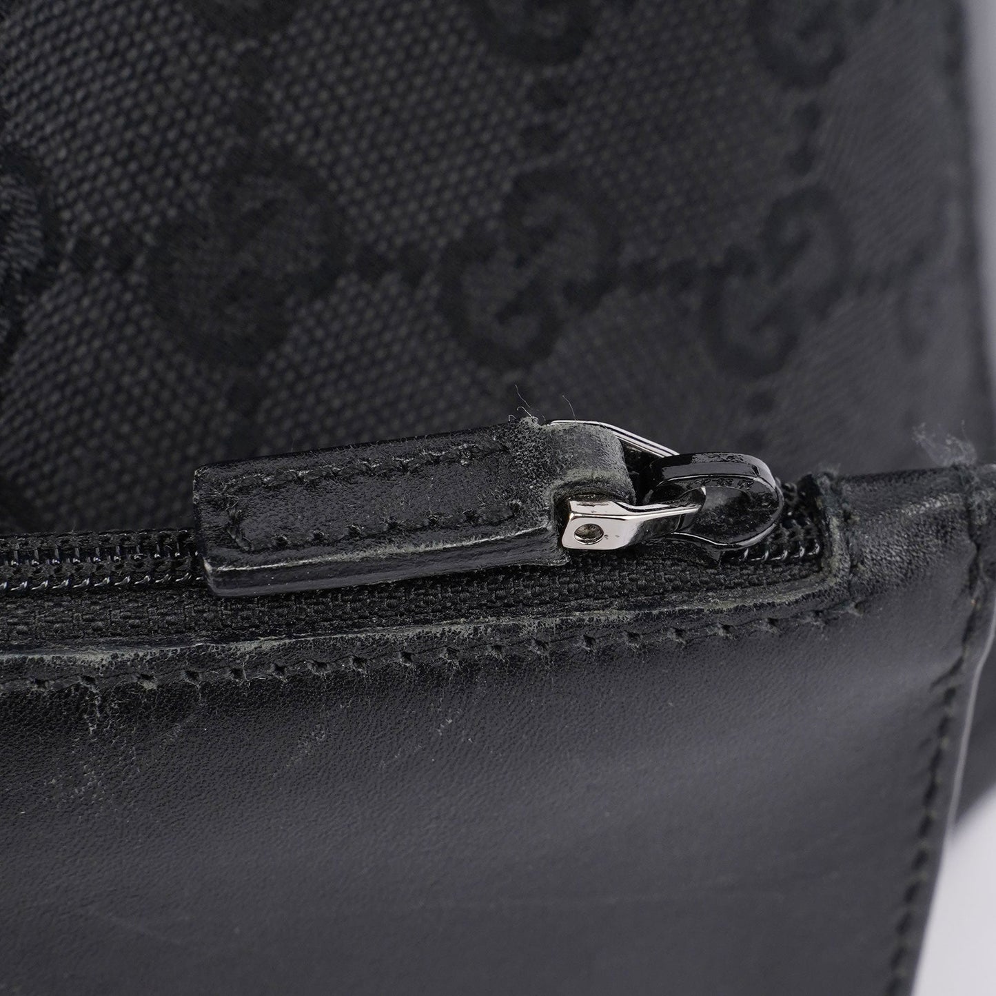 Black GG Canvas Calfskin Tote