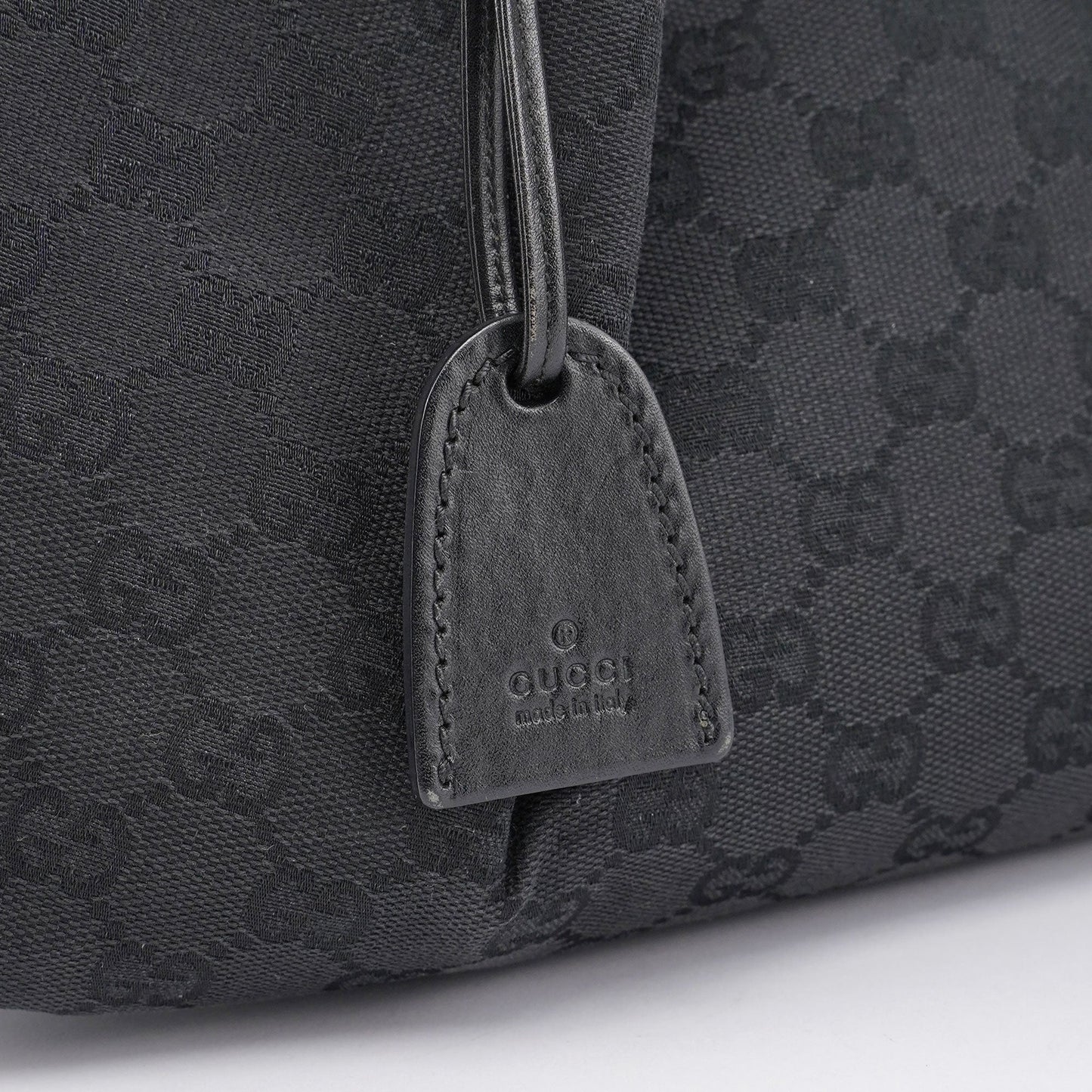 Black GG Canvas Calfskin Tote