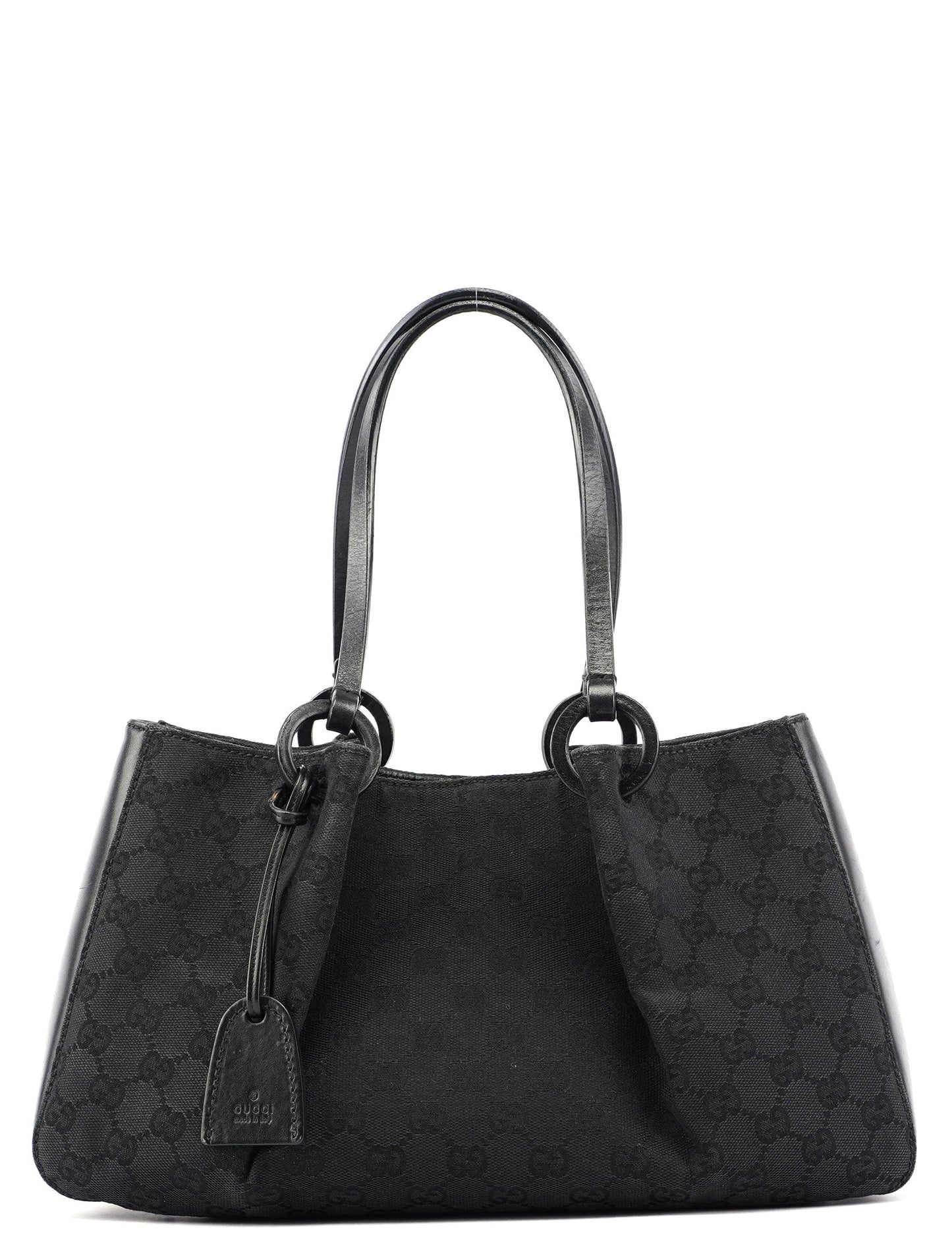 Black GG Canvas Calfskin Tote