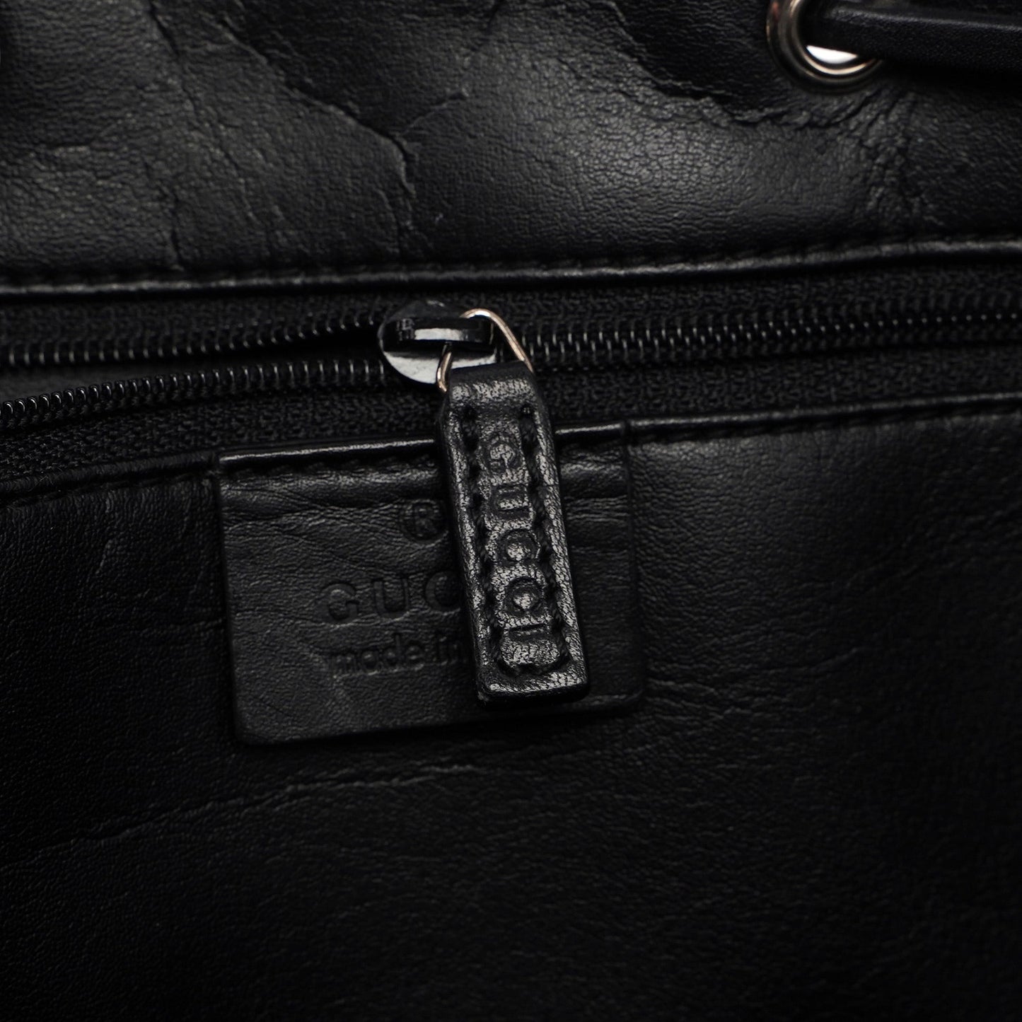 Black GG Canvas Drawstring Tote