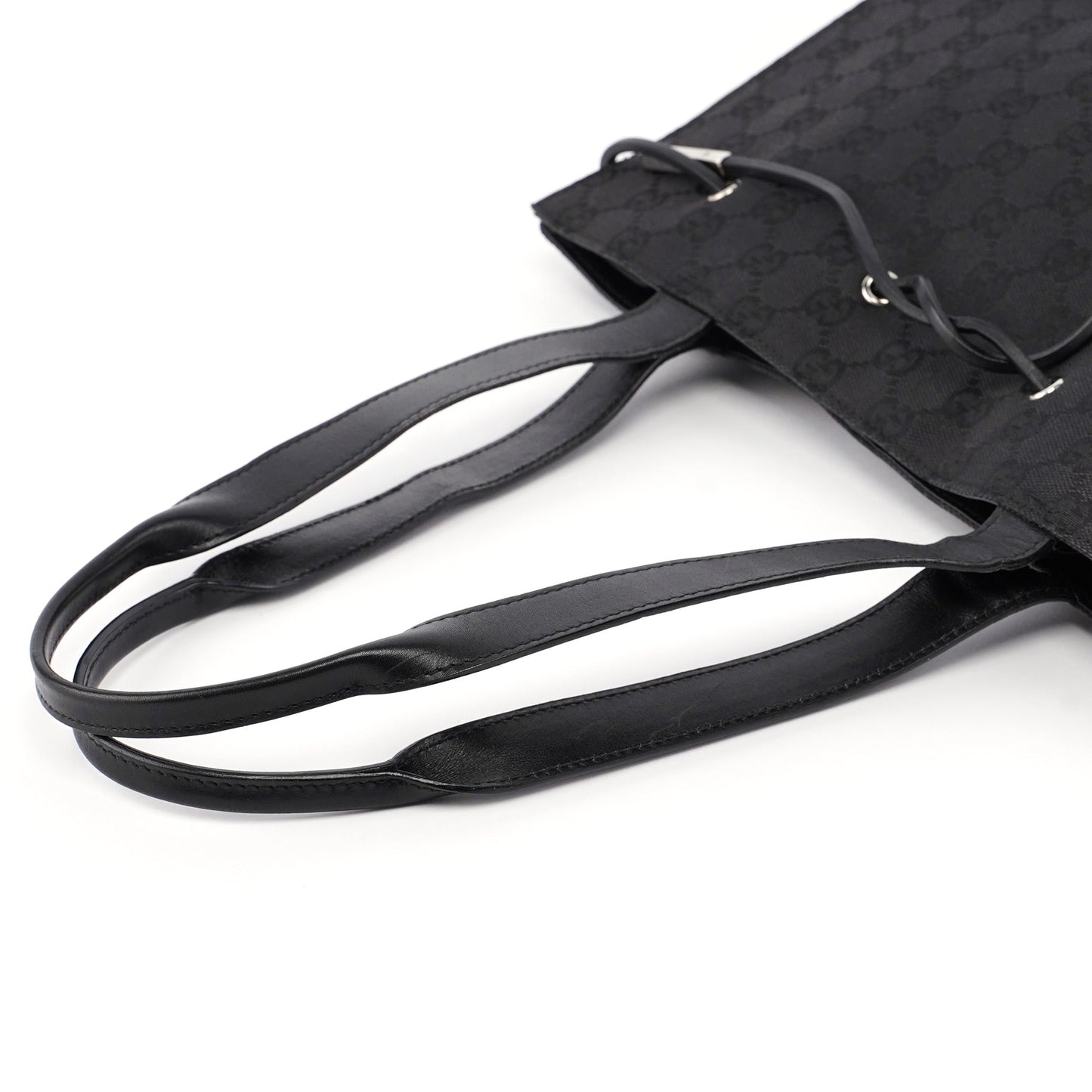 Black GG Canvas Drawstring Tote