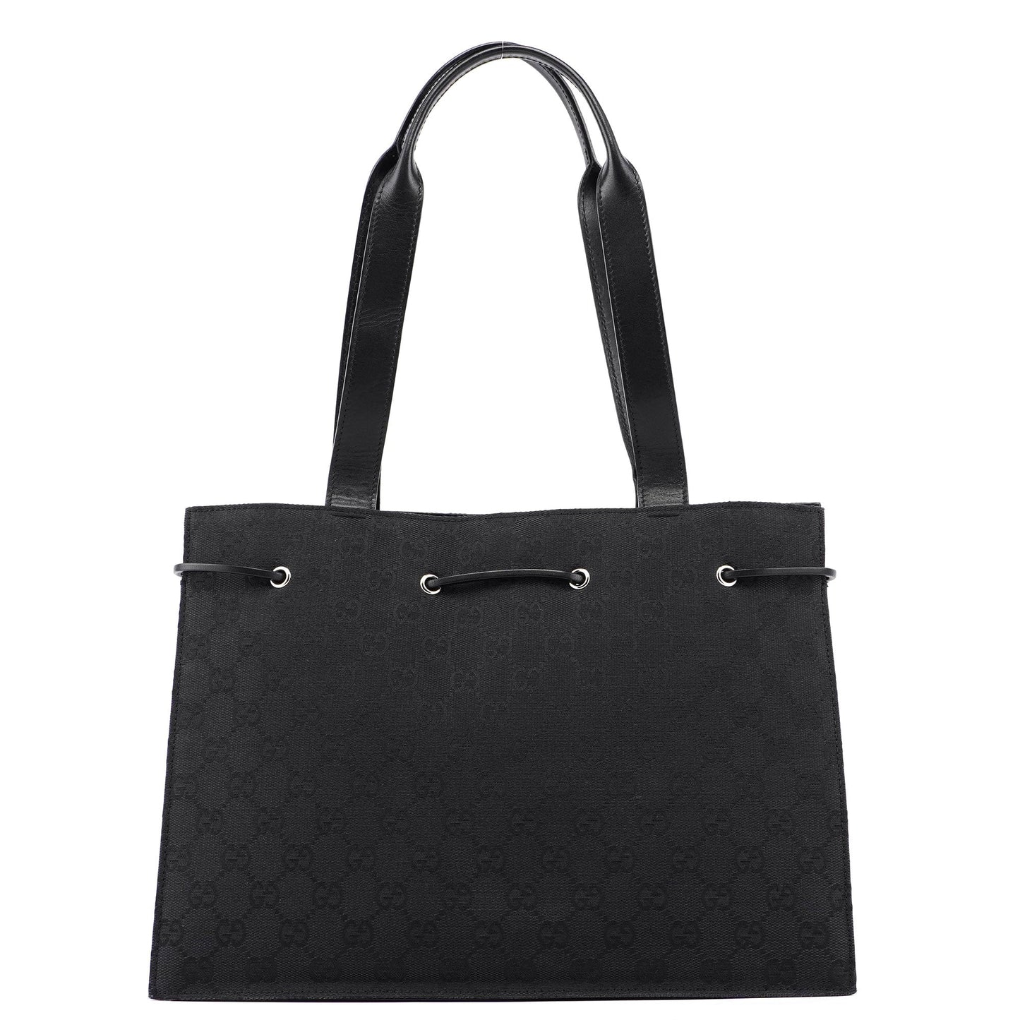Black GG Canvas Drawstring Tote