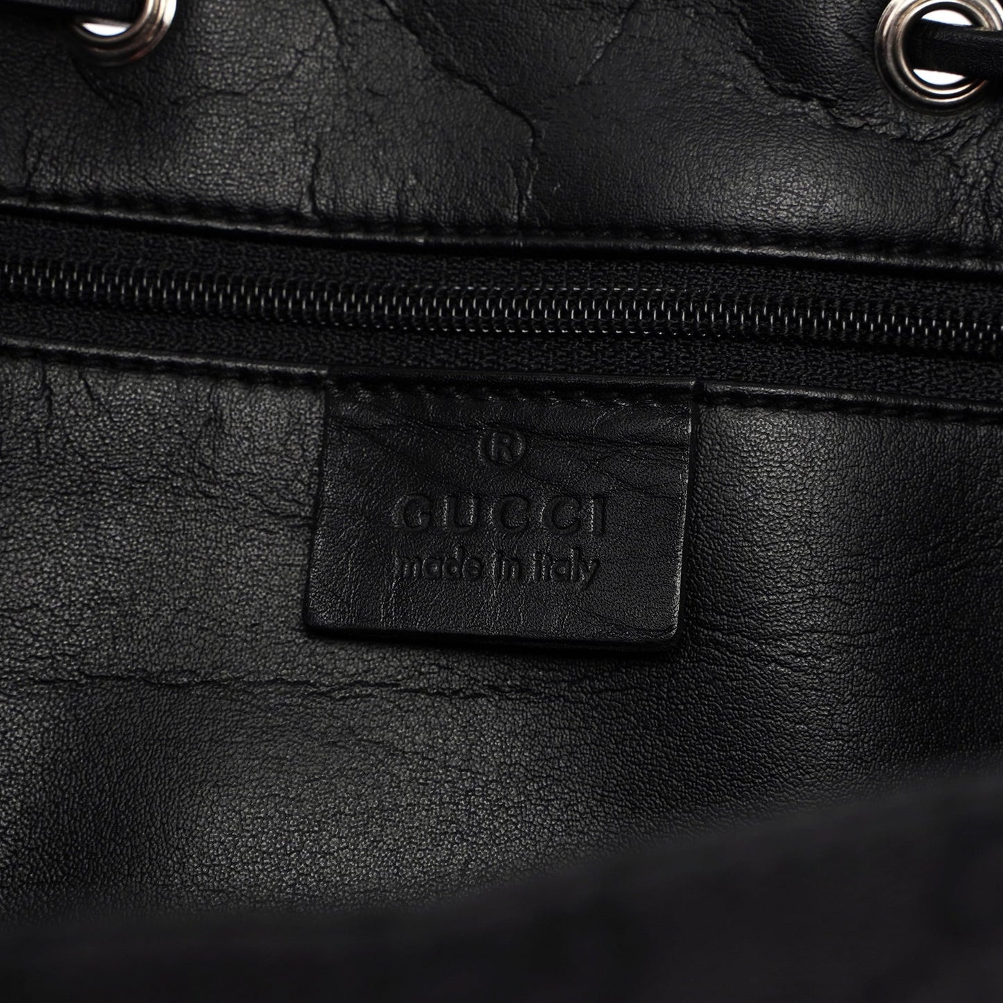 Black GG Canvas Drawstring Tote