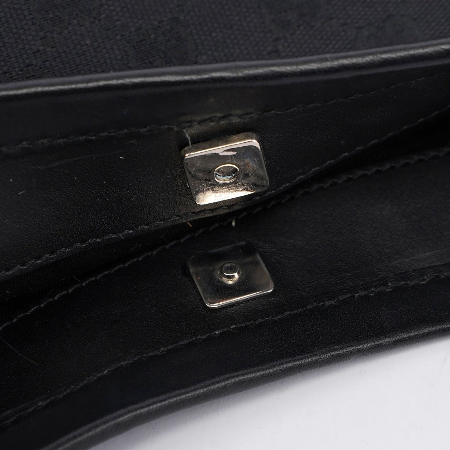 Black GG Canvas Leather Shoulder