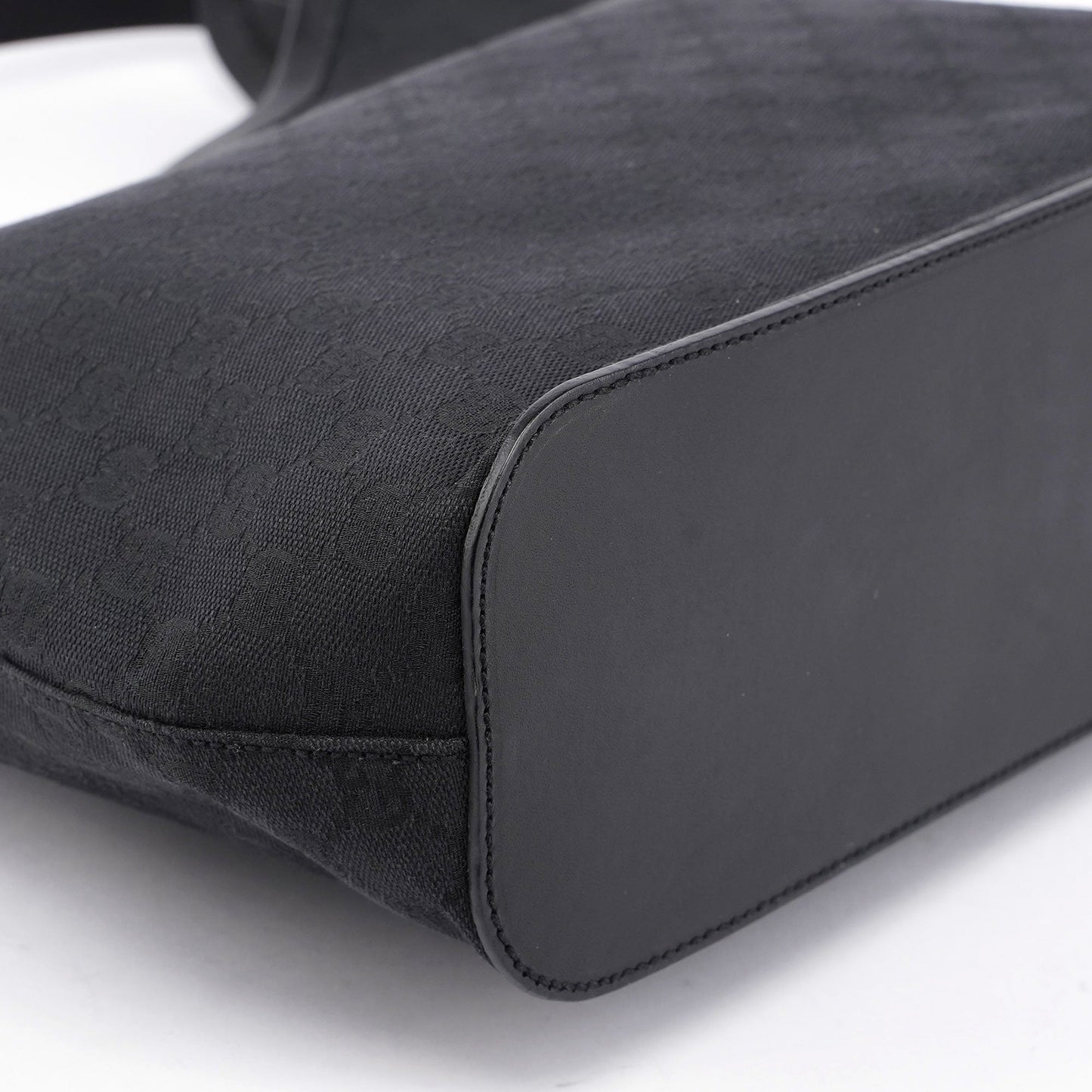 Black GG Canvas Leather Shoulder