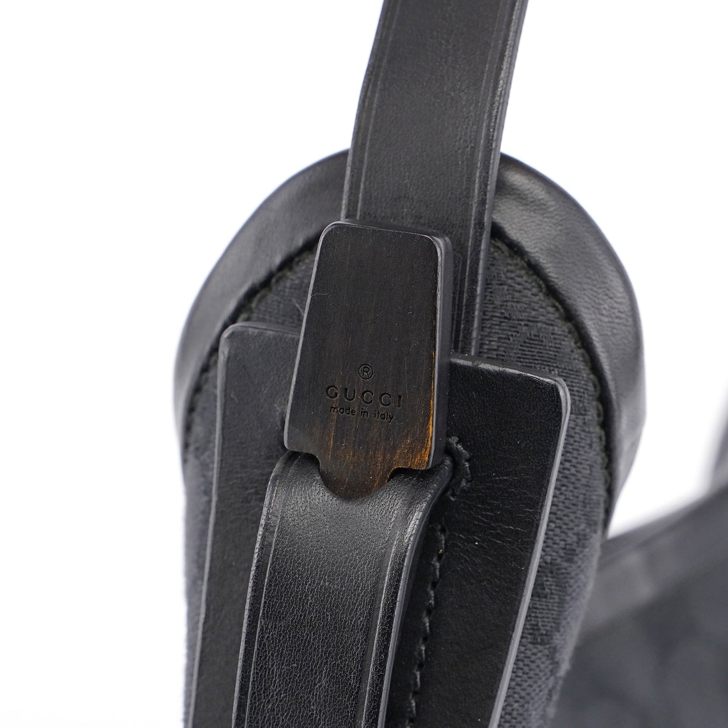 Black GG Canvas Leather Shoulder