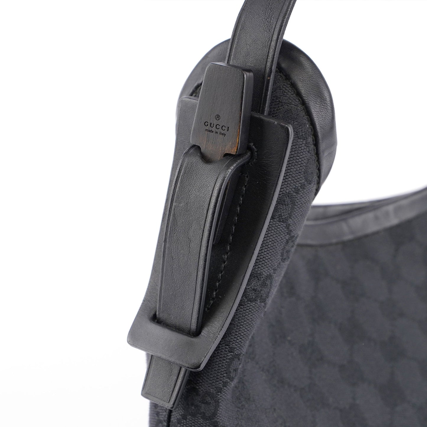 Black GG Canvas Leather Shoulder