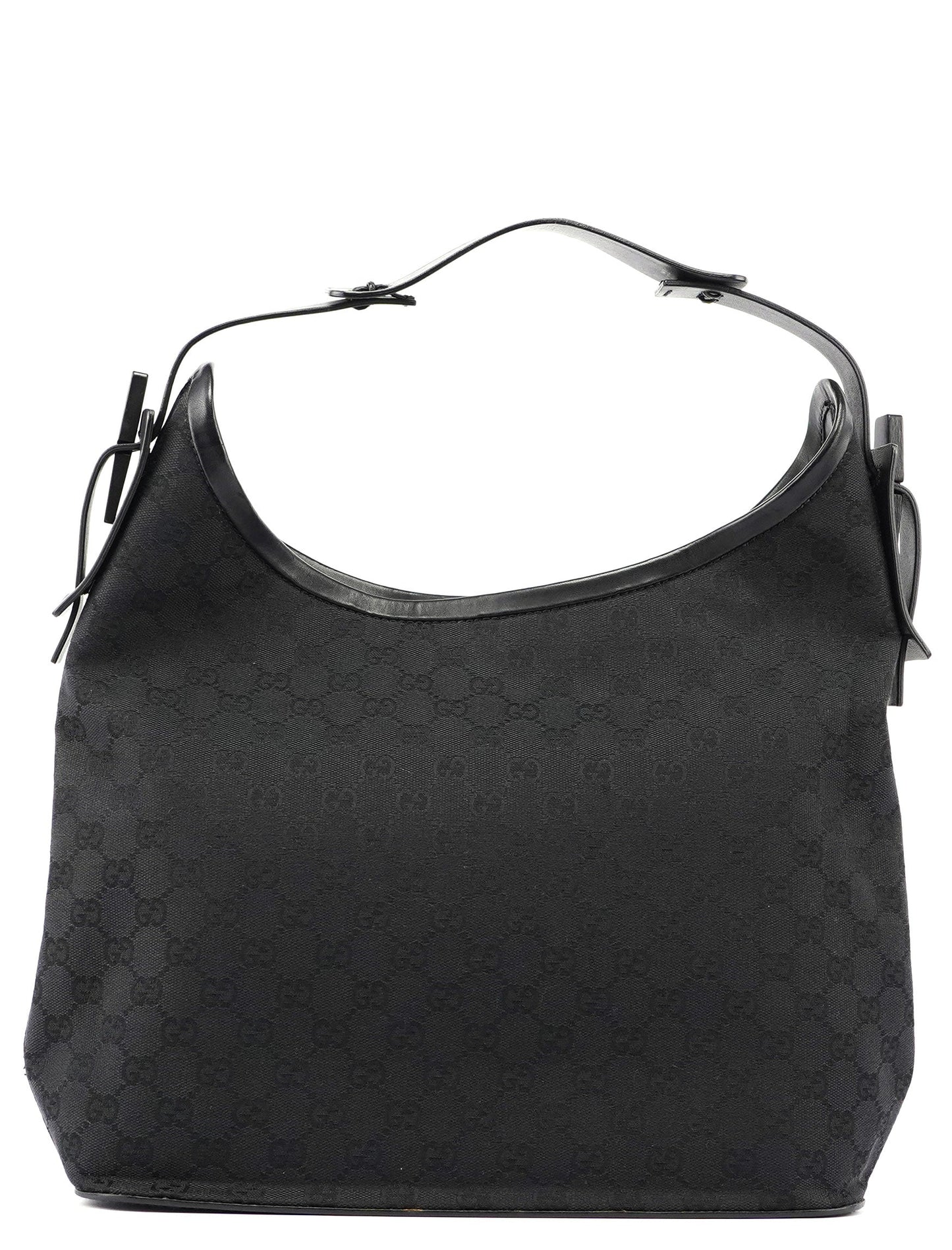Black GG Canvas Leather Shoulder