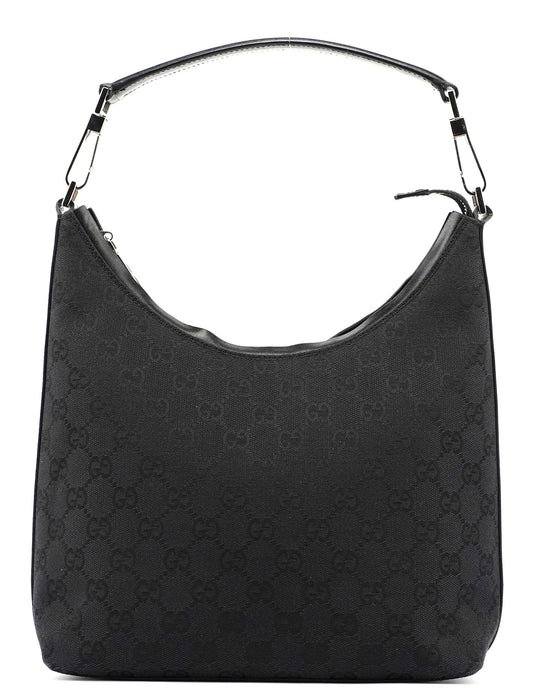 Black GG Canvas Shoulder Bag