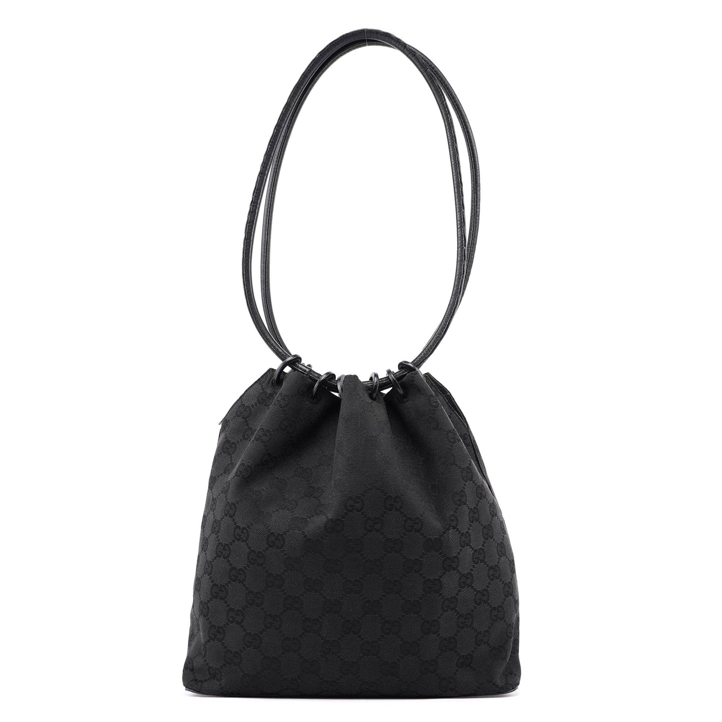 Black GG Drawstring Shoulder Bag