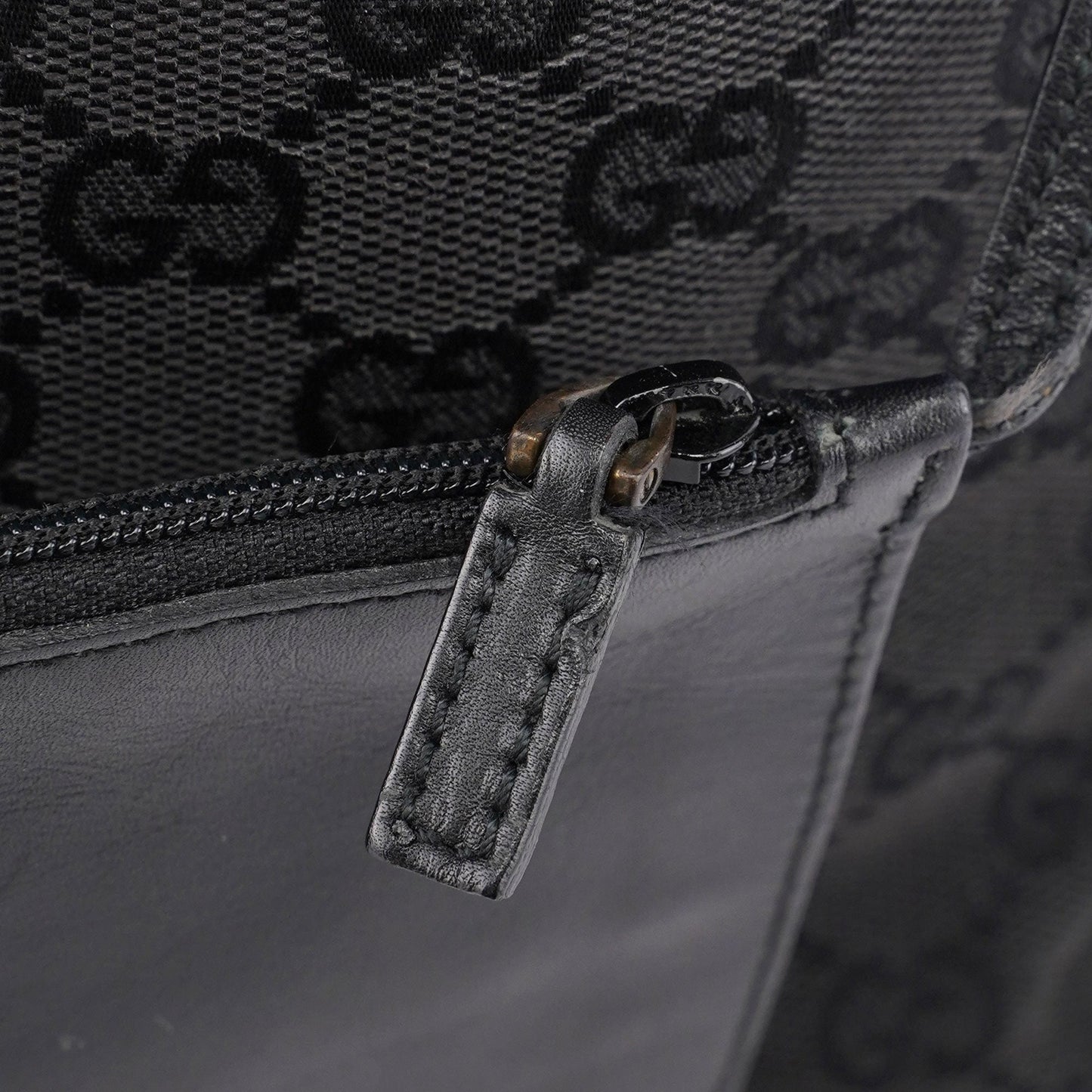 Black GG Drawstring Shoulder Bag