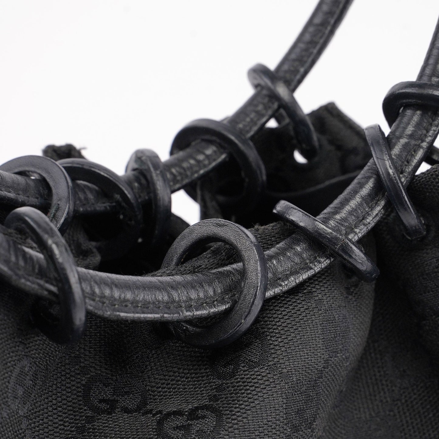 Black GG Drawstring Shoulder Bag
