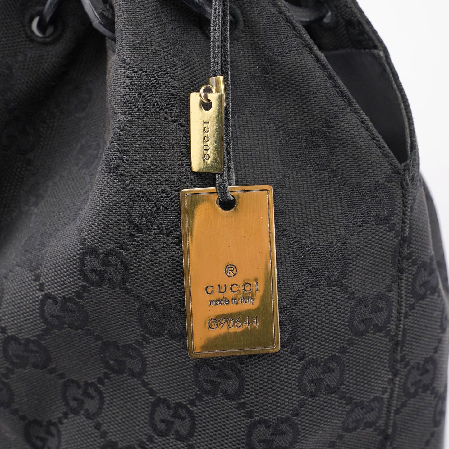 Black GG Drawstring Shoulder Bag