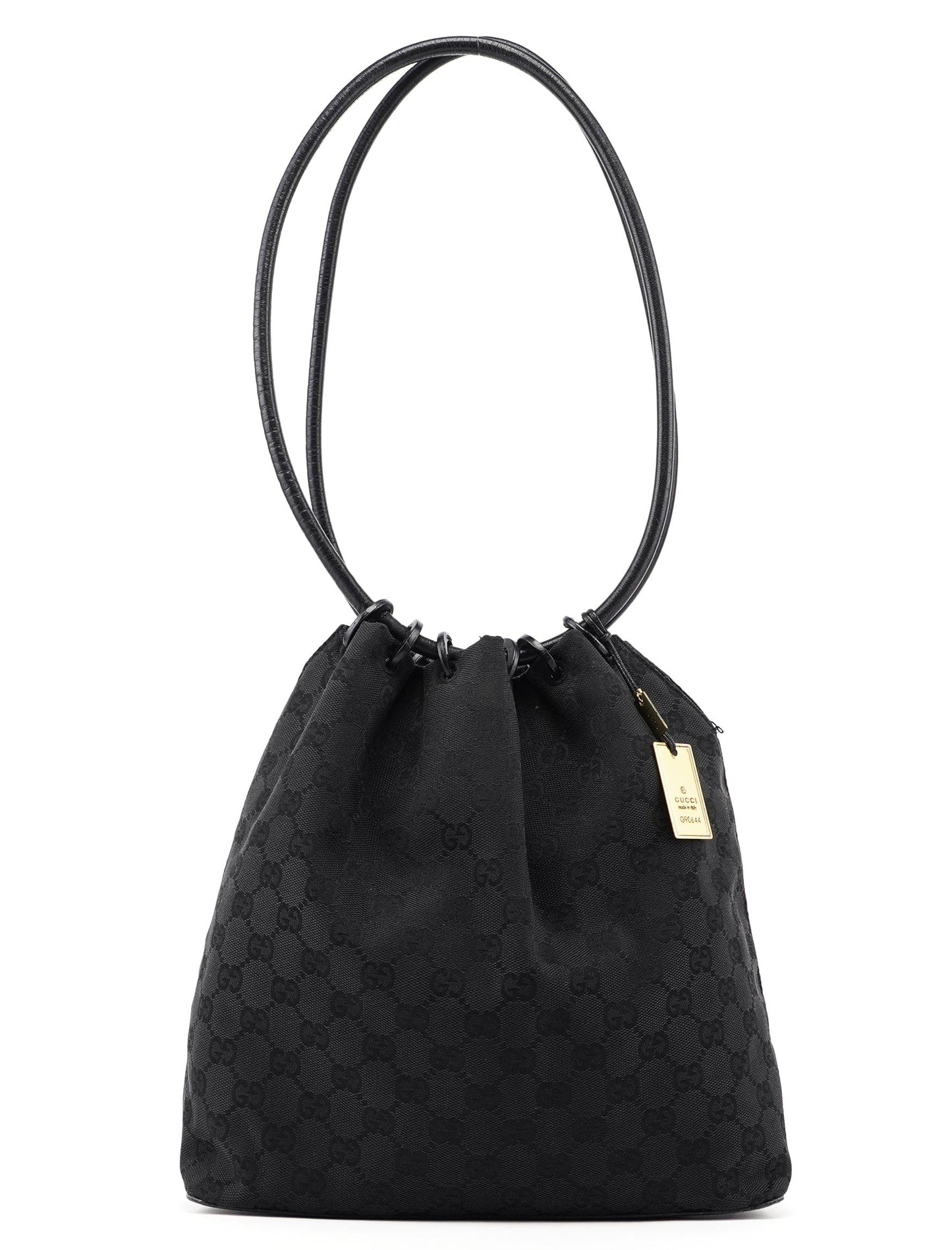 Black GG Drawstring Shoulder Bag