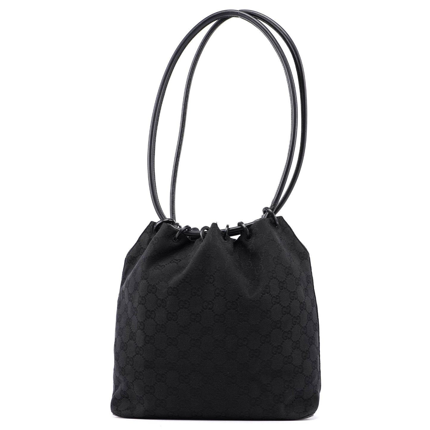 Black GG Drawstring Shoulder Bag