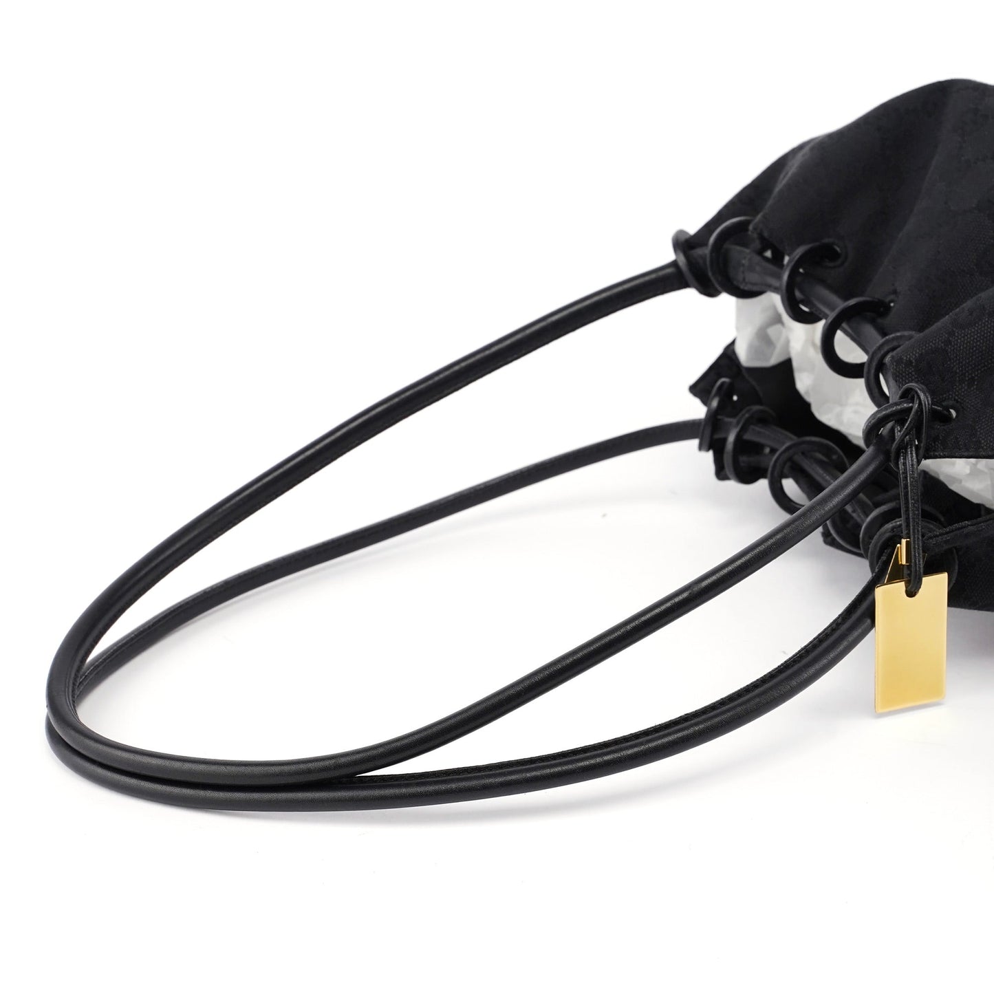 Black GG Drawstring Shoulder Bag