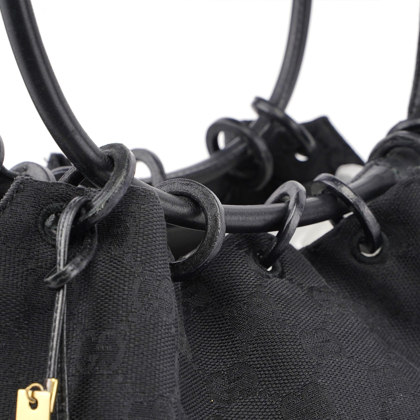Black GG Drawstring Shoulder Bag
