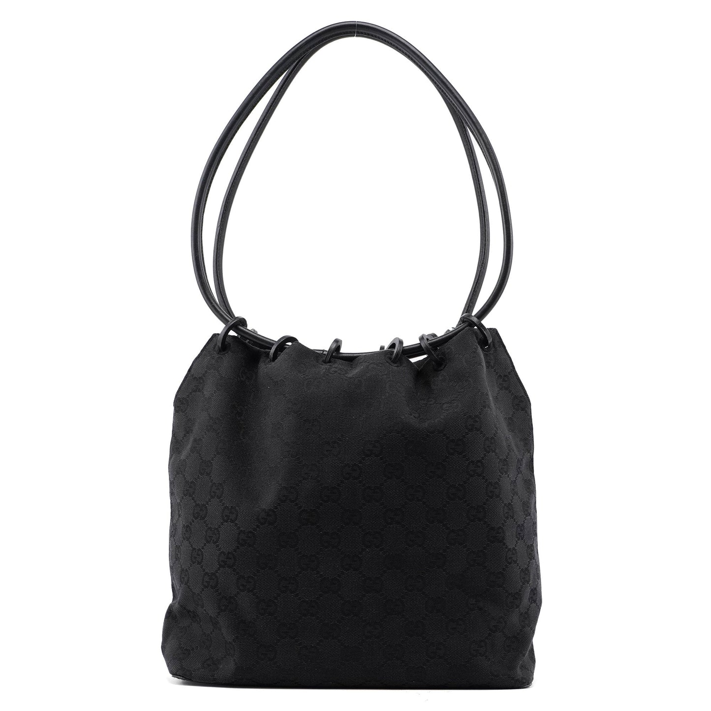 Black GG Drawstring Shoulder Bag