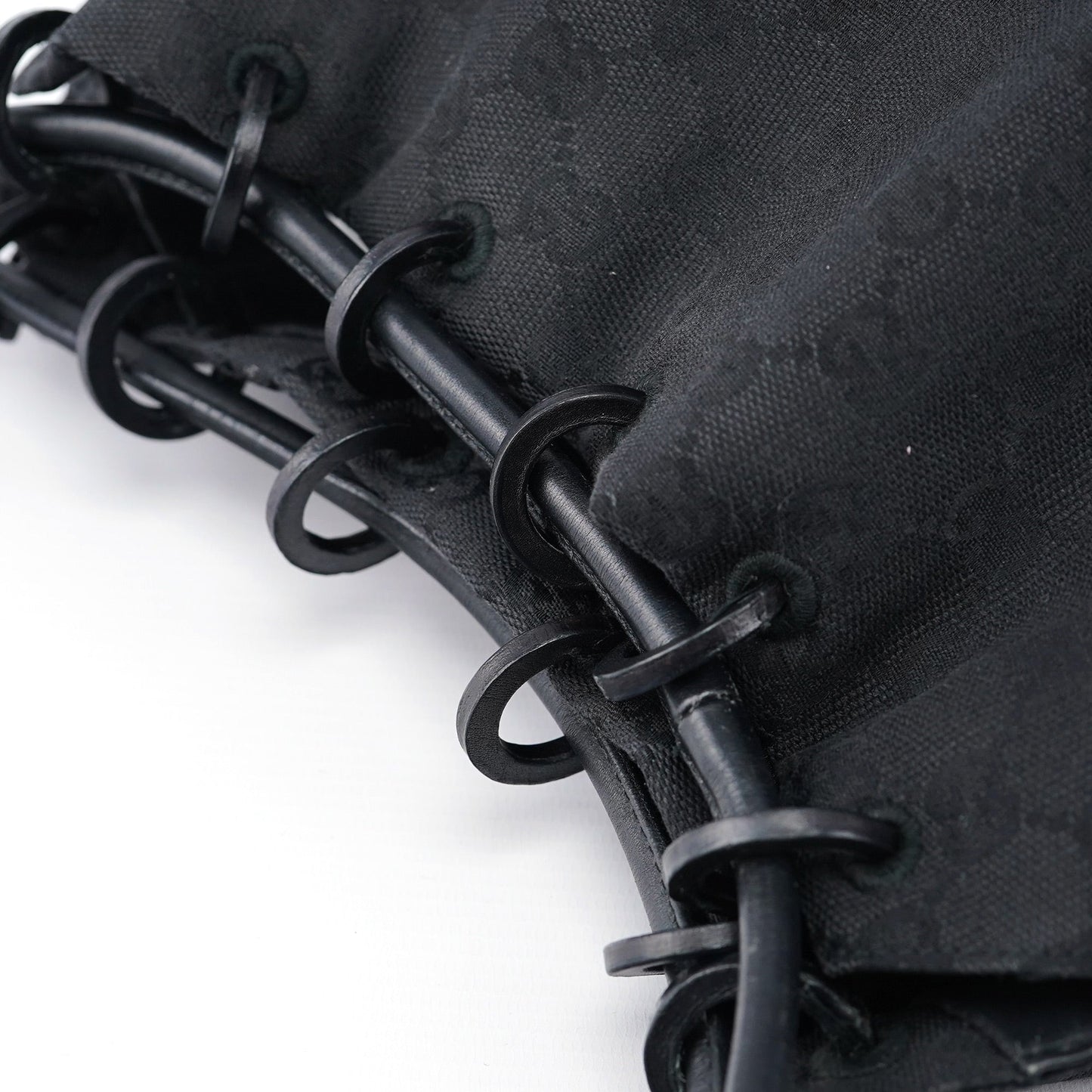 Black GG Drawstring Shoulder Bag