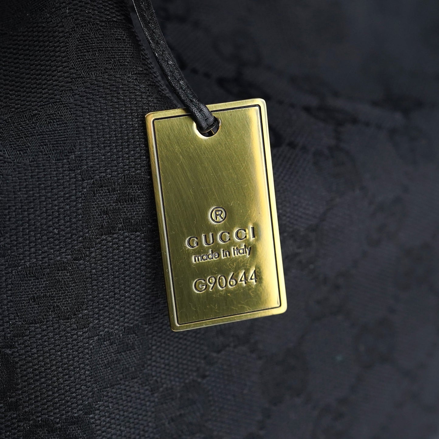 Black GG Drawstring Shoulder Bag