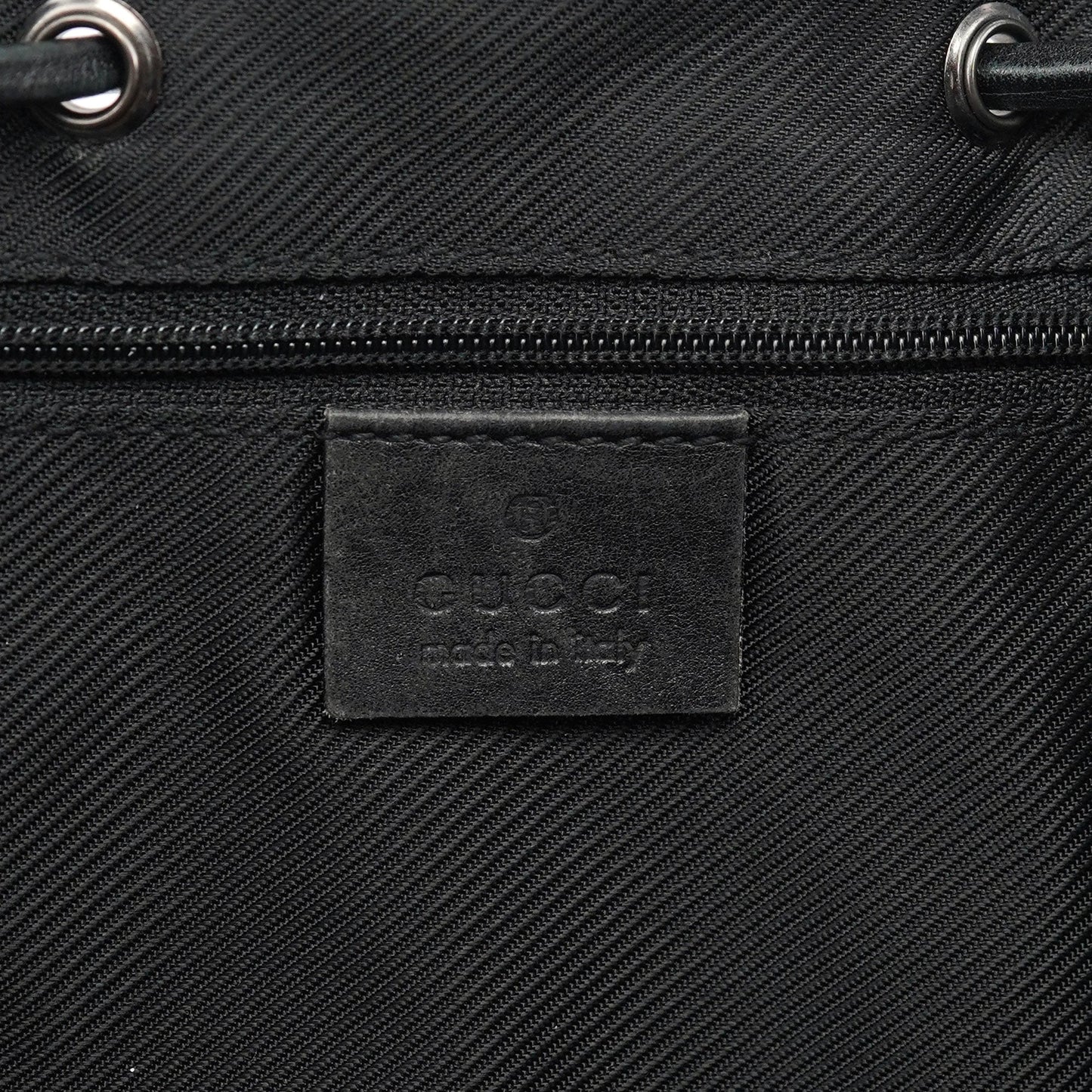 Black GG Drawstring Tote Bag