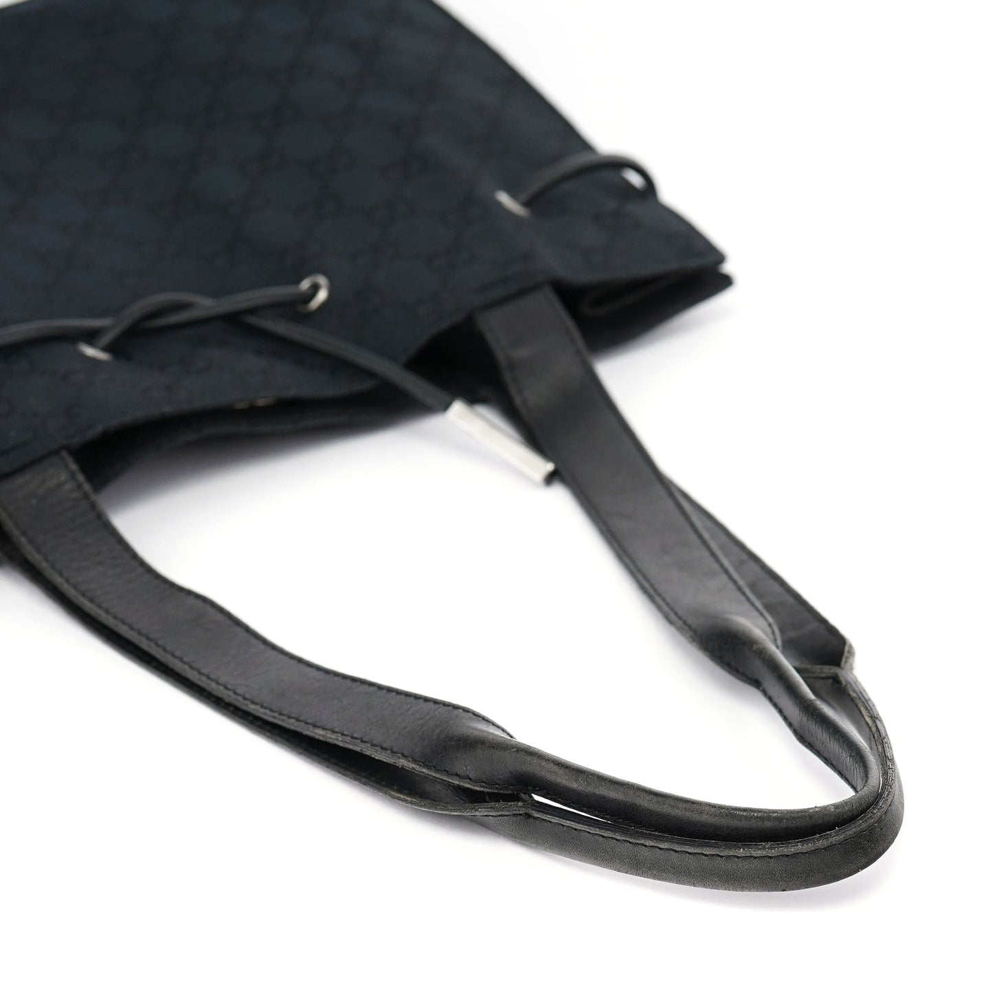 Black GG Drawstring Tote Bag