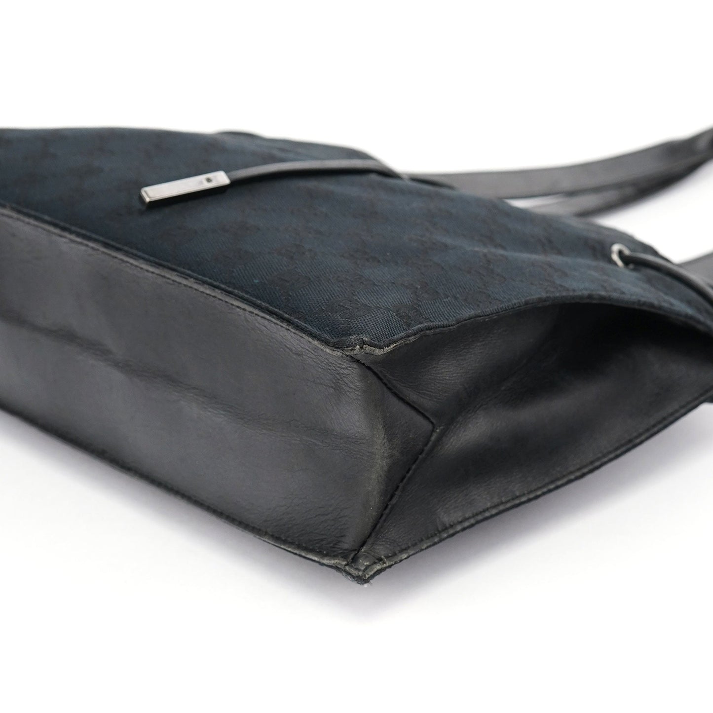 Black GG Drawstring Tote Bag