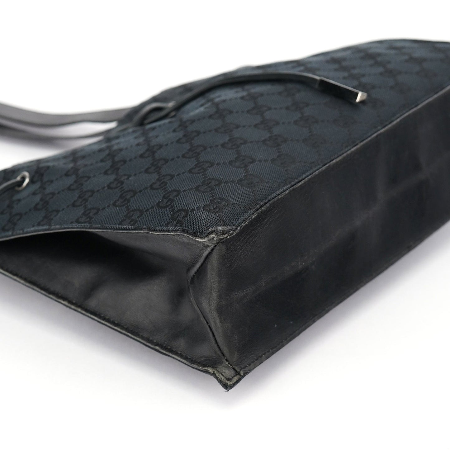 Black GG Drawstring Tote Bag