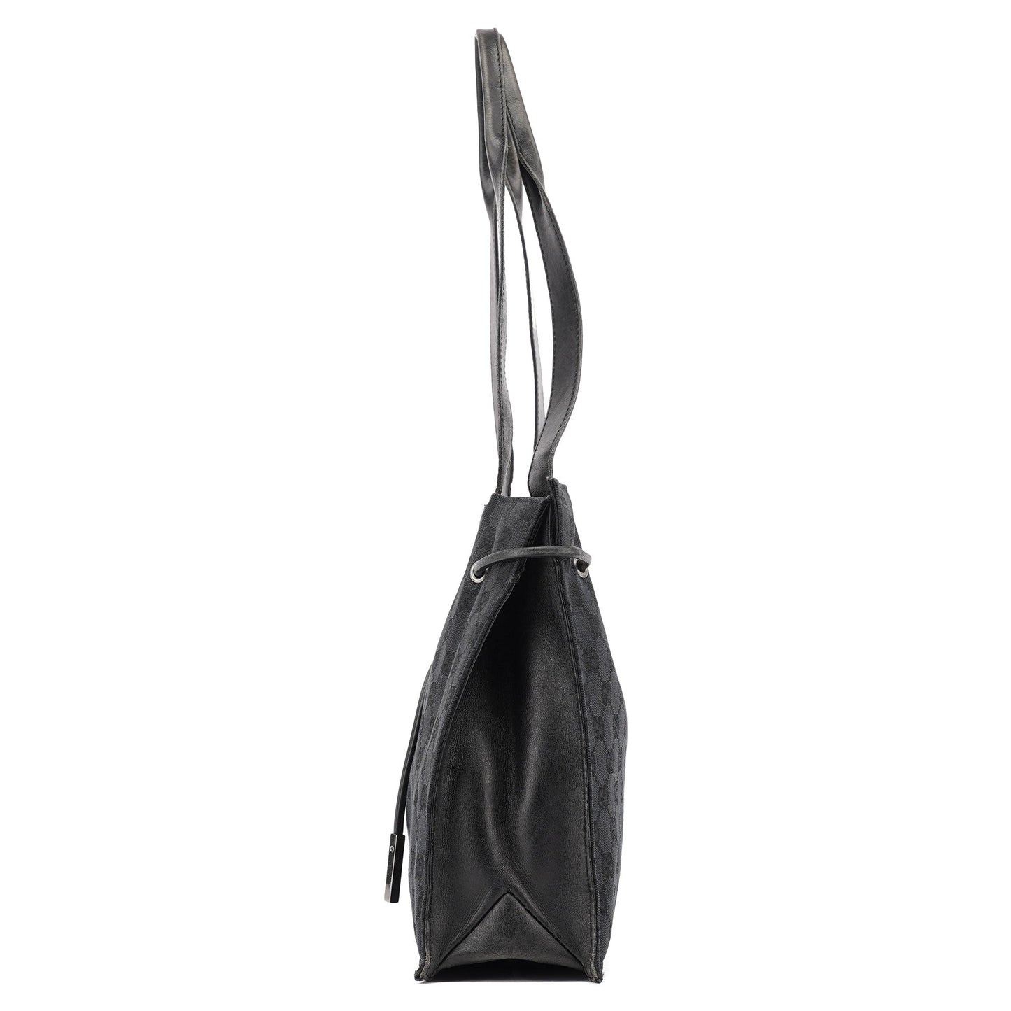 Black GG Drawstring Tote Bag