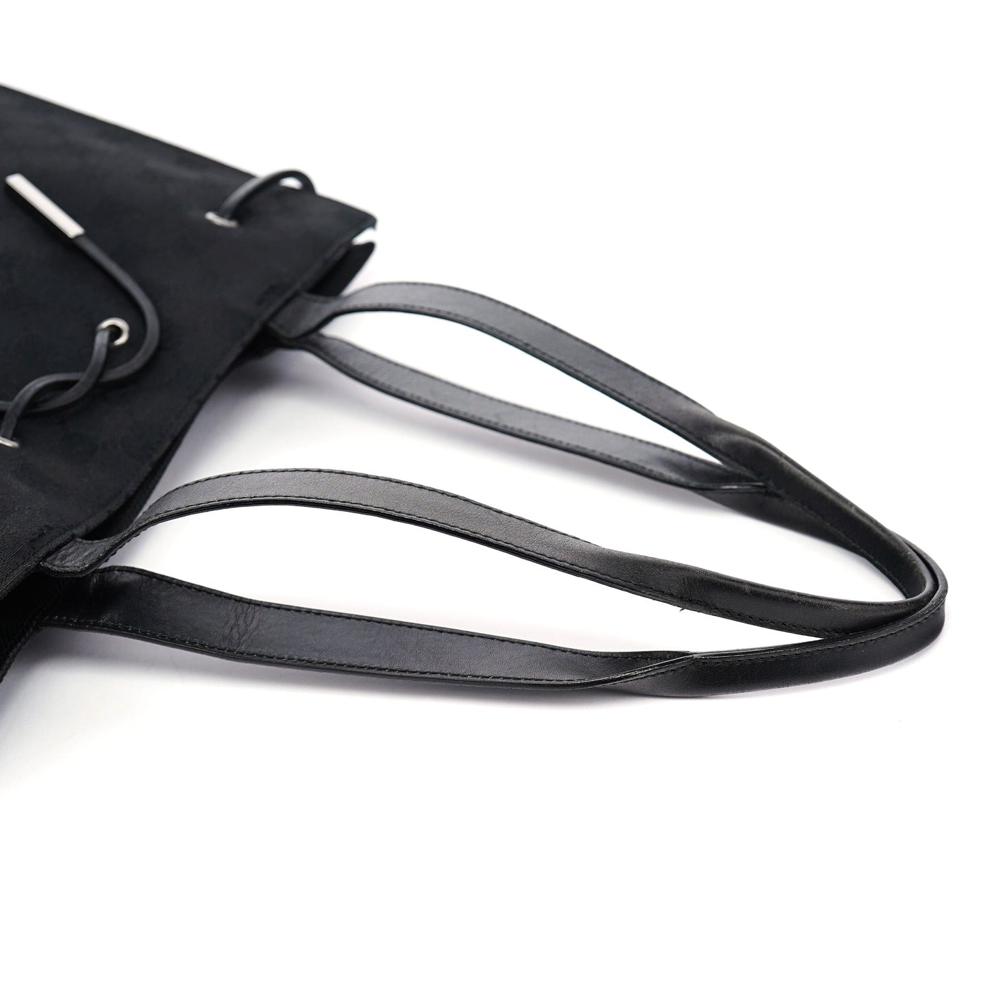 Black GG Drawstring Tote Bag