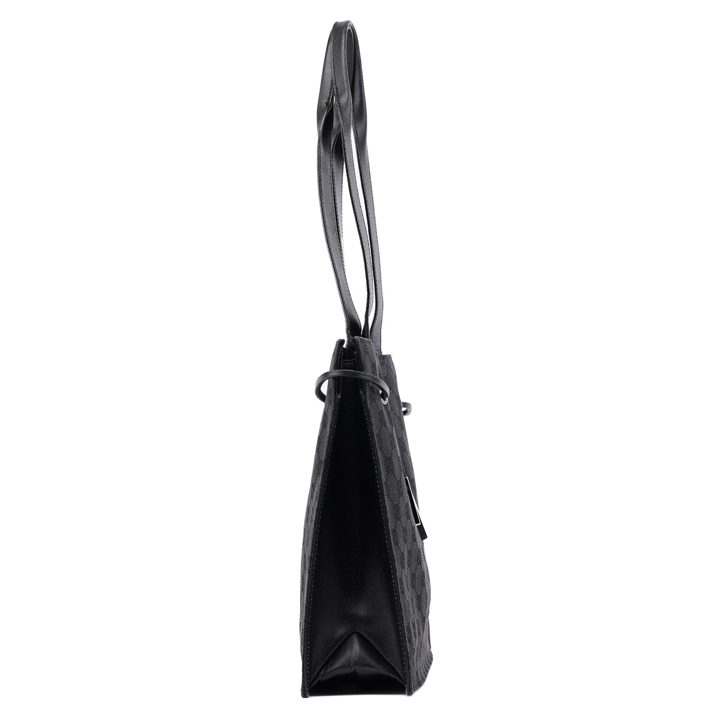 Black GG Drawstring Tote Bag