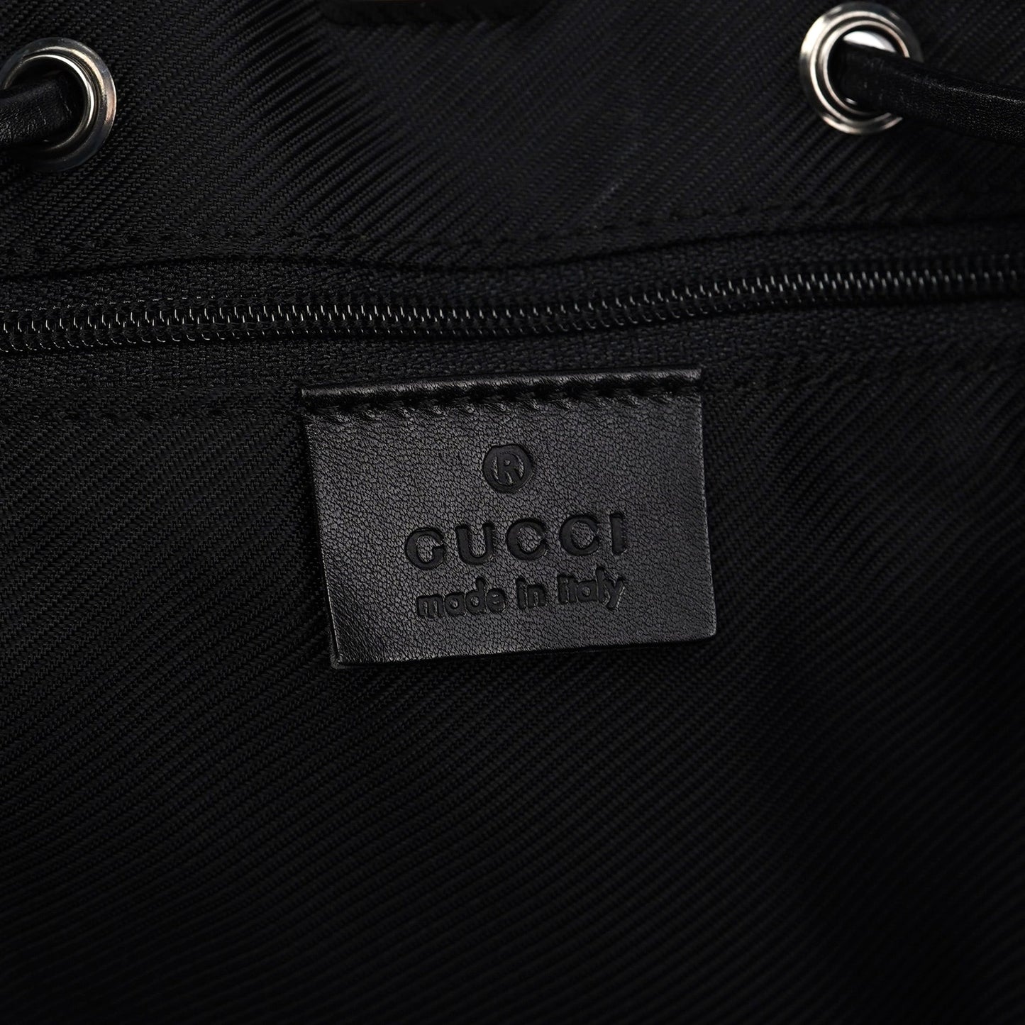 Black GG Drawstring Tote Bag