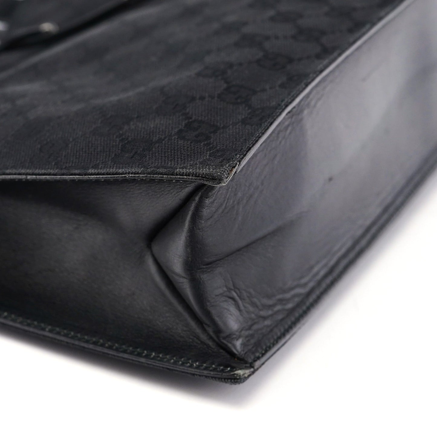 Black GG Drawstring Tote Bag