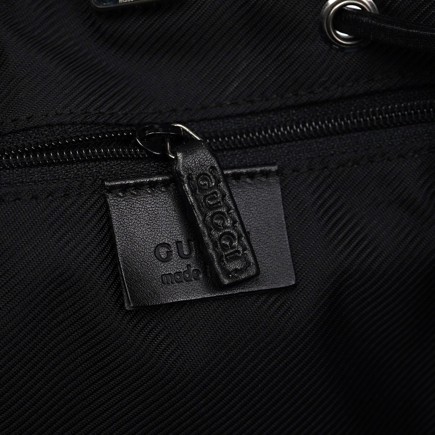 Black GG Drawstring Tote Bag