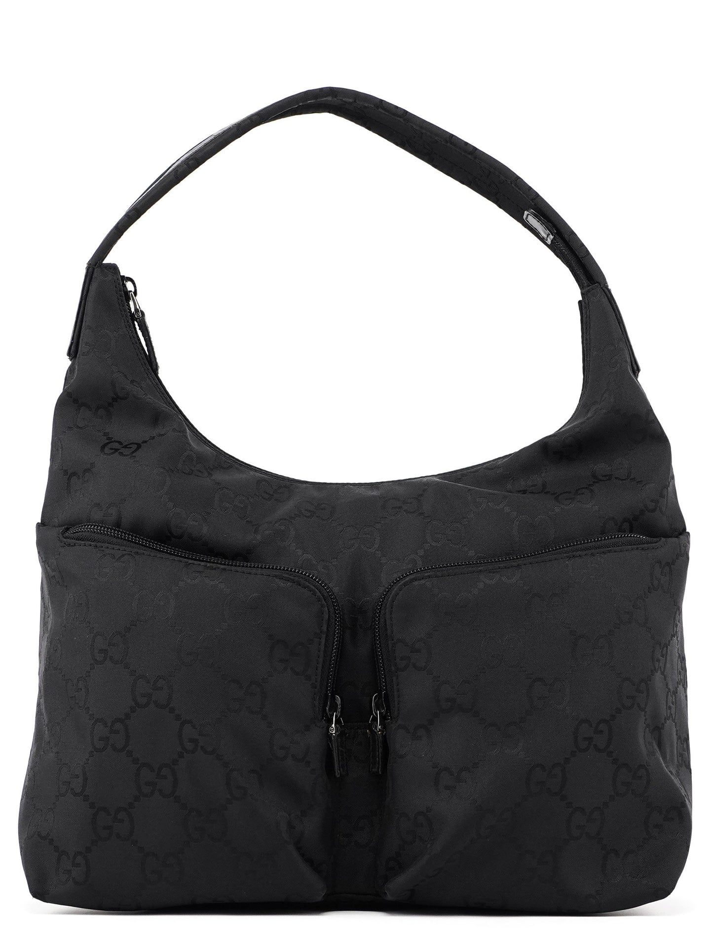 Black GG Dual Pocket Shoulder Bag