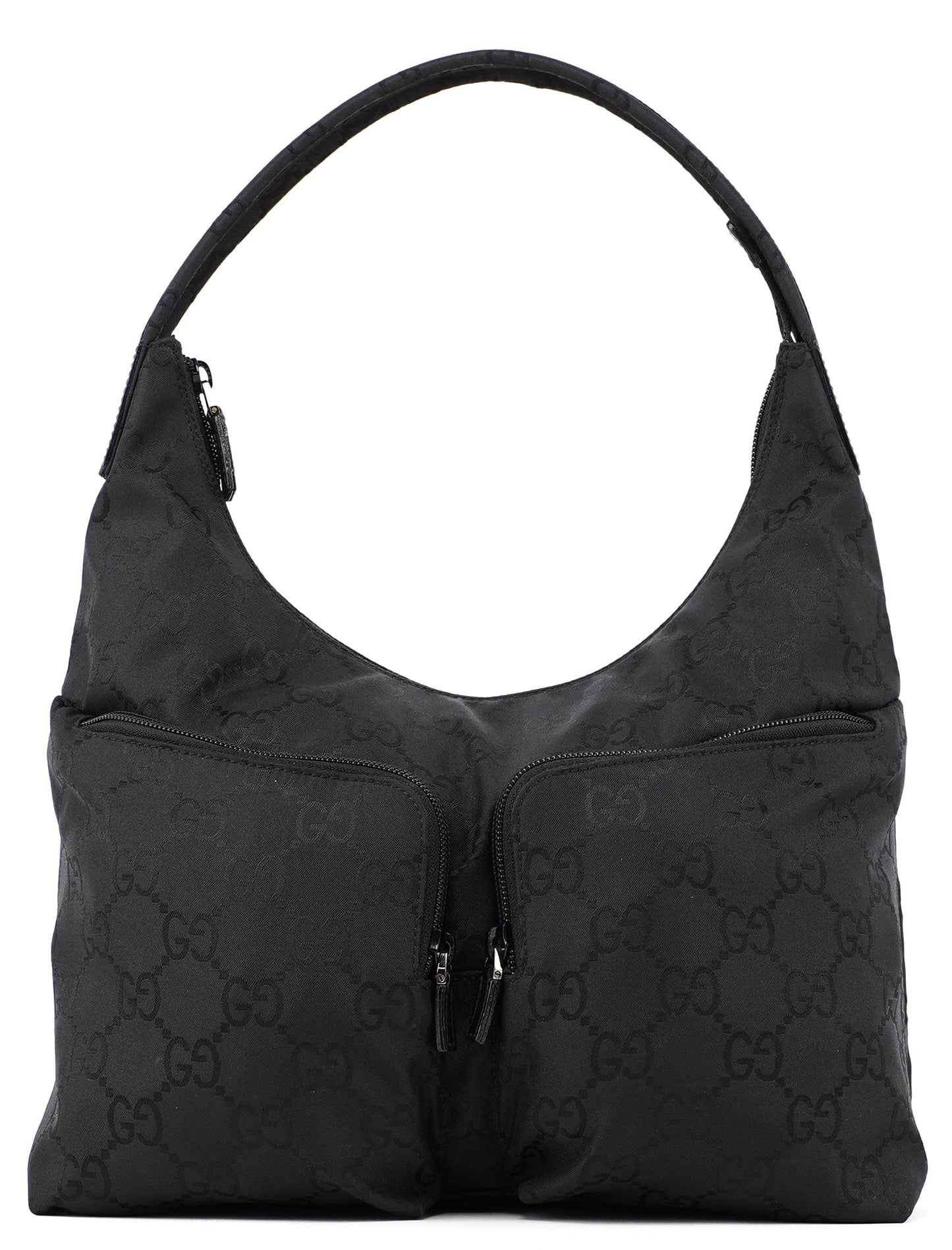 Black GG Dual Pocket Shoulder Bag