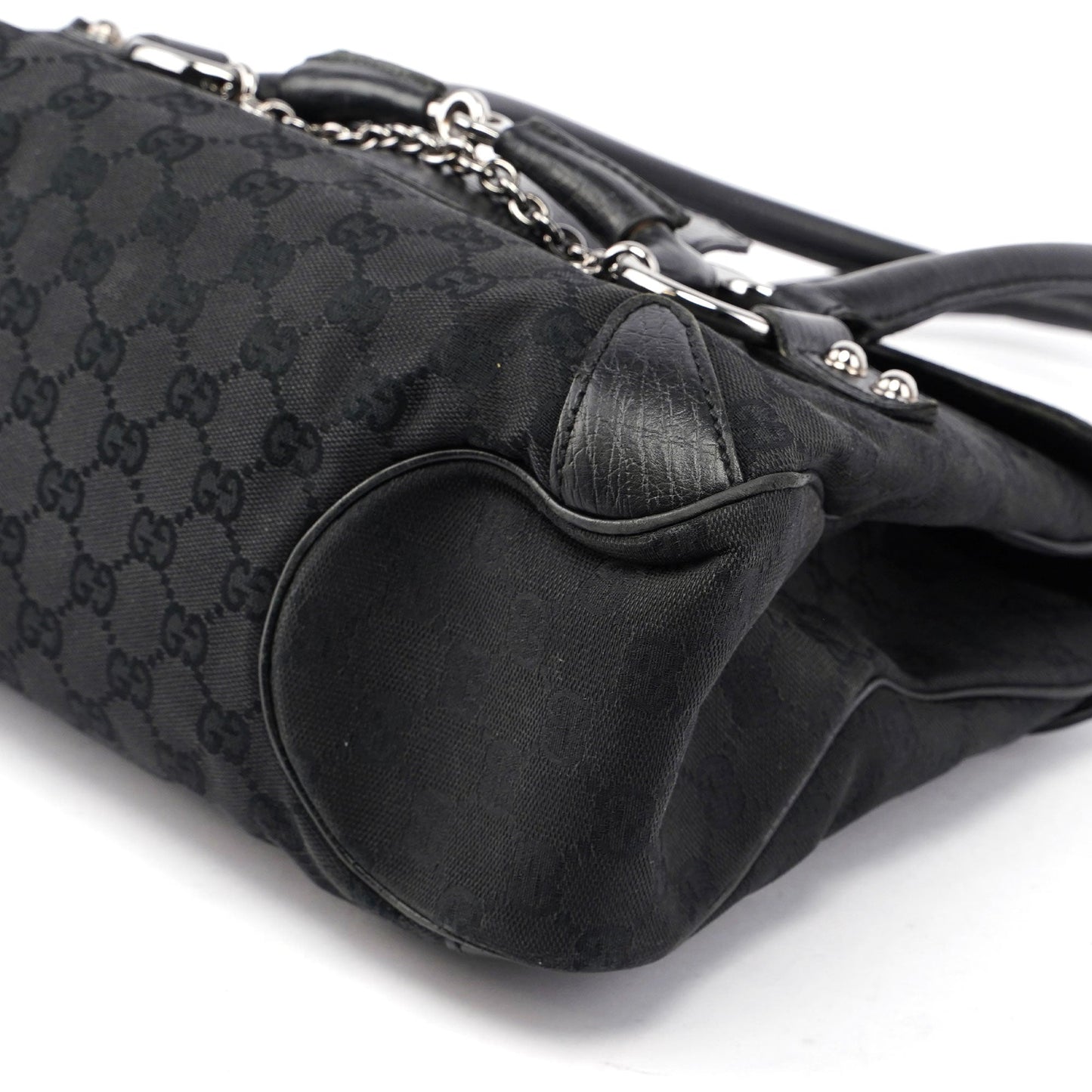 Black GG Horsebit Handbag