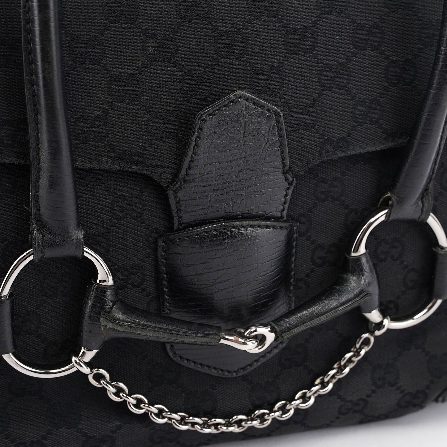 Black GG Horsebit Handbag