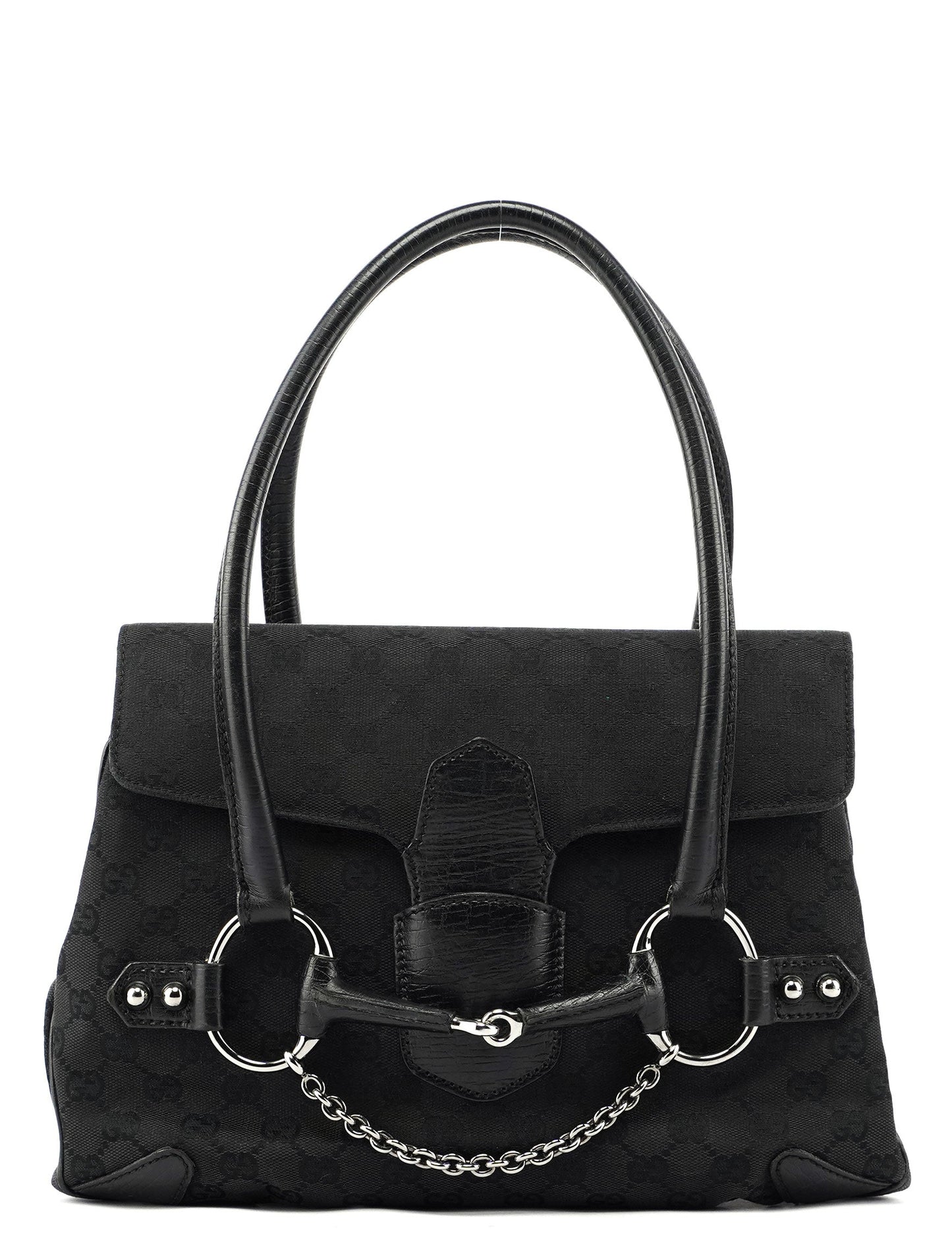 Black GG Horsebit Handbag