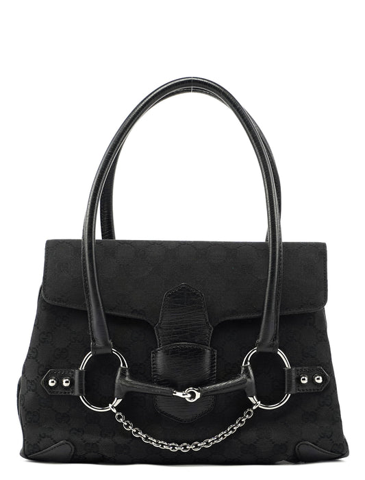 Black GG Horsebit Handbag