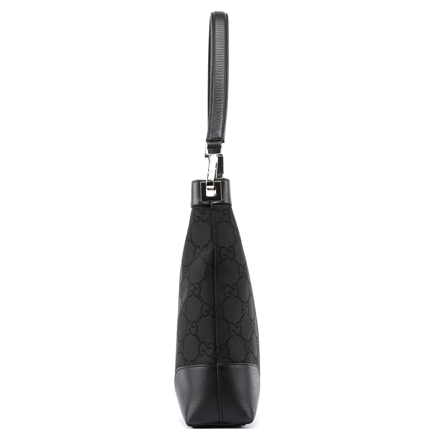 Black GG Leather Trim Shoulder Bag