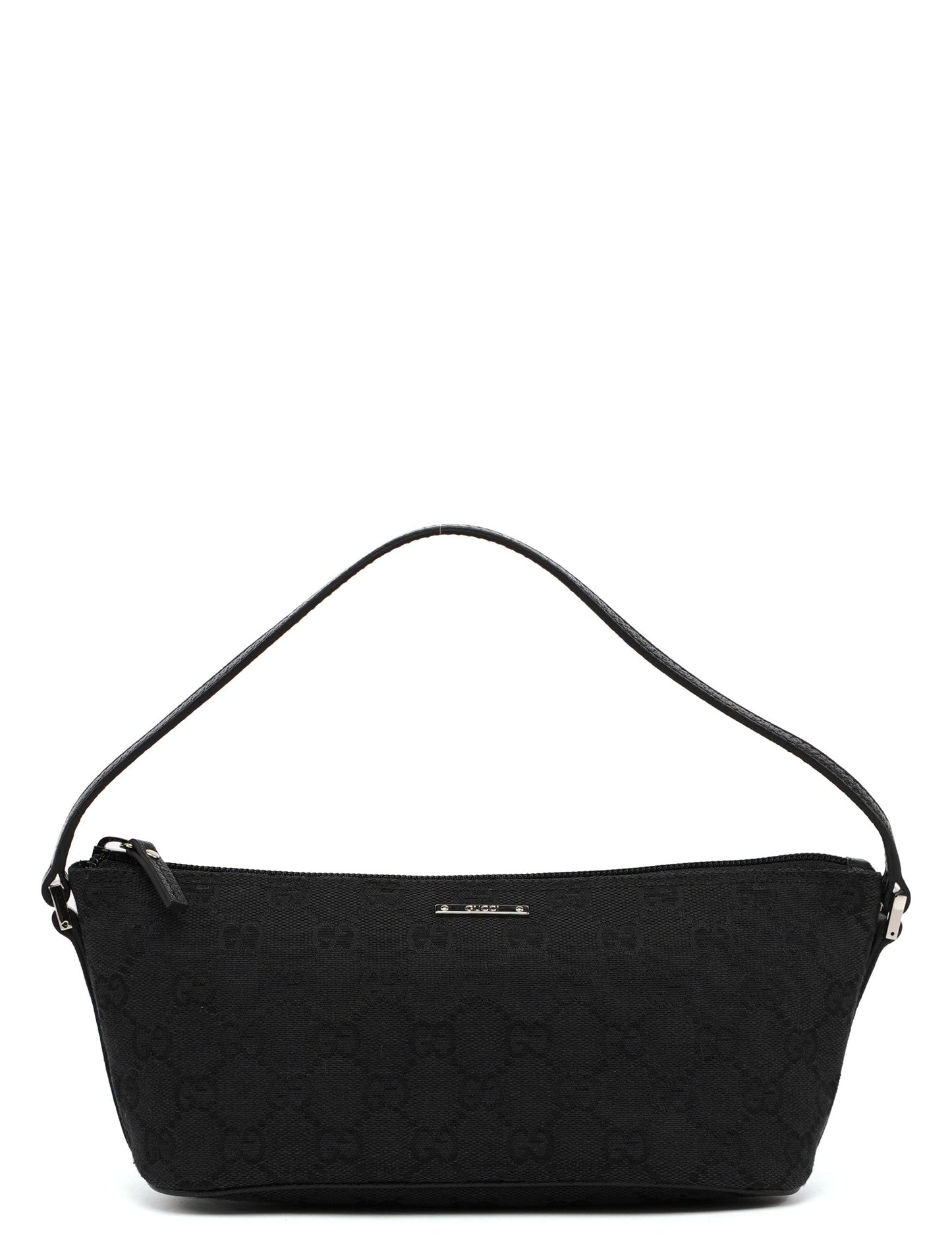 Black GG Monogram Canvas Boat Pochette