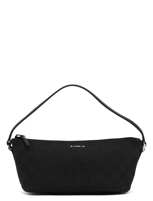 Black GG Monogram Canvas Boat Pochette