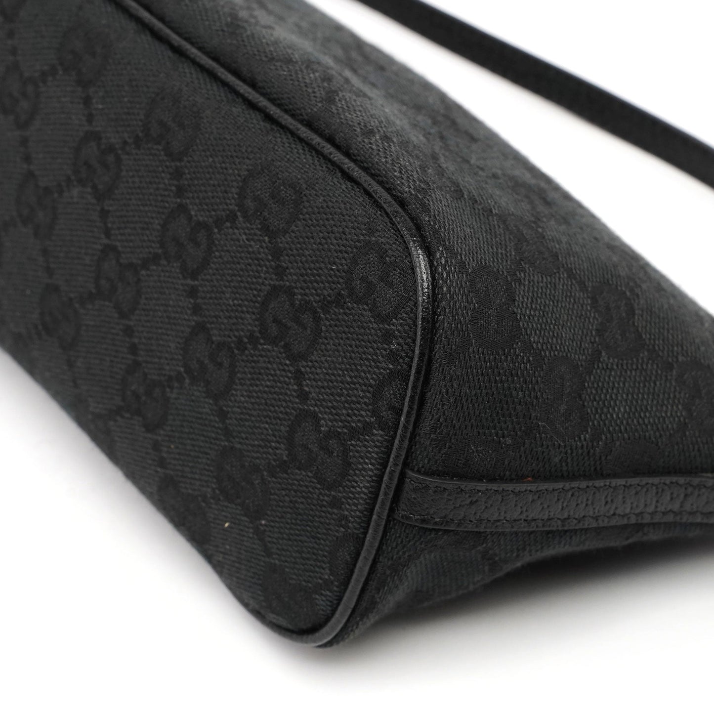 Black GG Monogram Canvas Boat Pochette