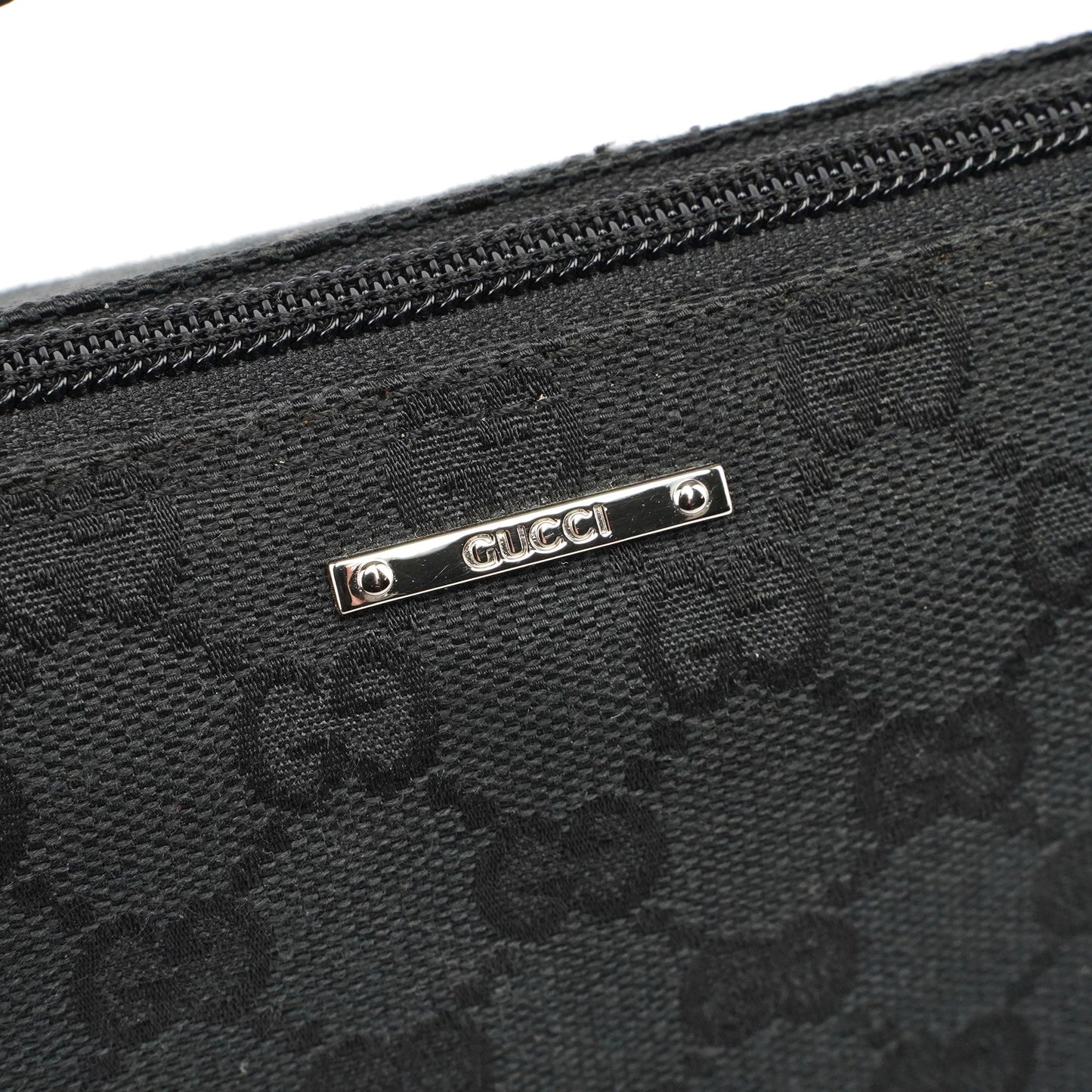 Black GG Monogram Canvas Boat Pochette